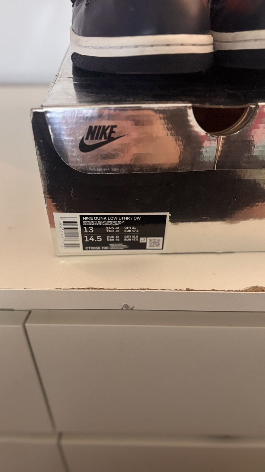 Nike × Off-White Nike X Off-White Dunk slow University Gold Size US 13 / EU 46 - 6 Thumbnail