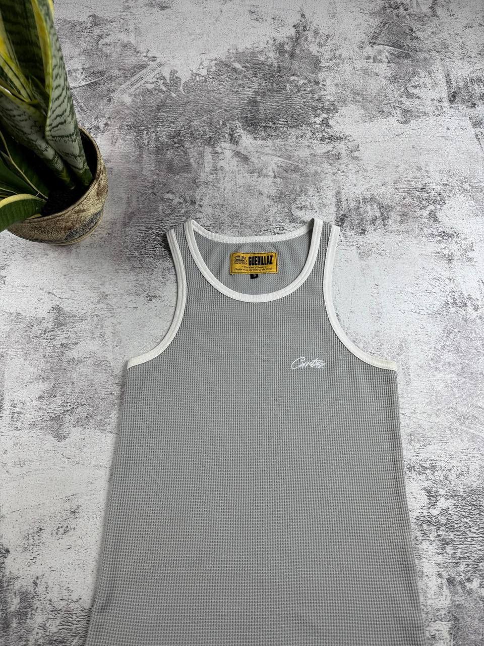 Corteiz Corteiz Alcatraz Guerillaz Gray Small Waffle Tank Top Sleeveless Jersey T Shirt Size US S / EU 44-46 / 1 - 5 Thumbnail