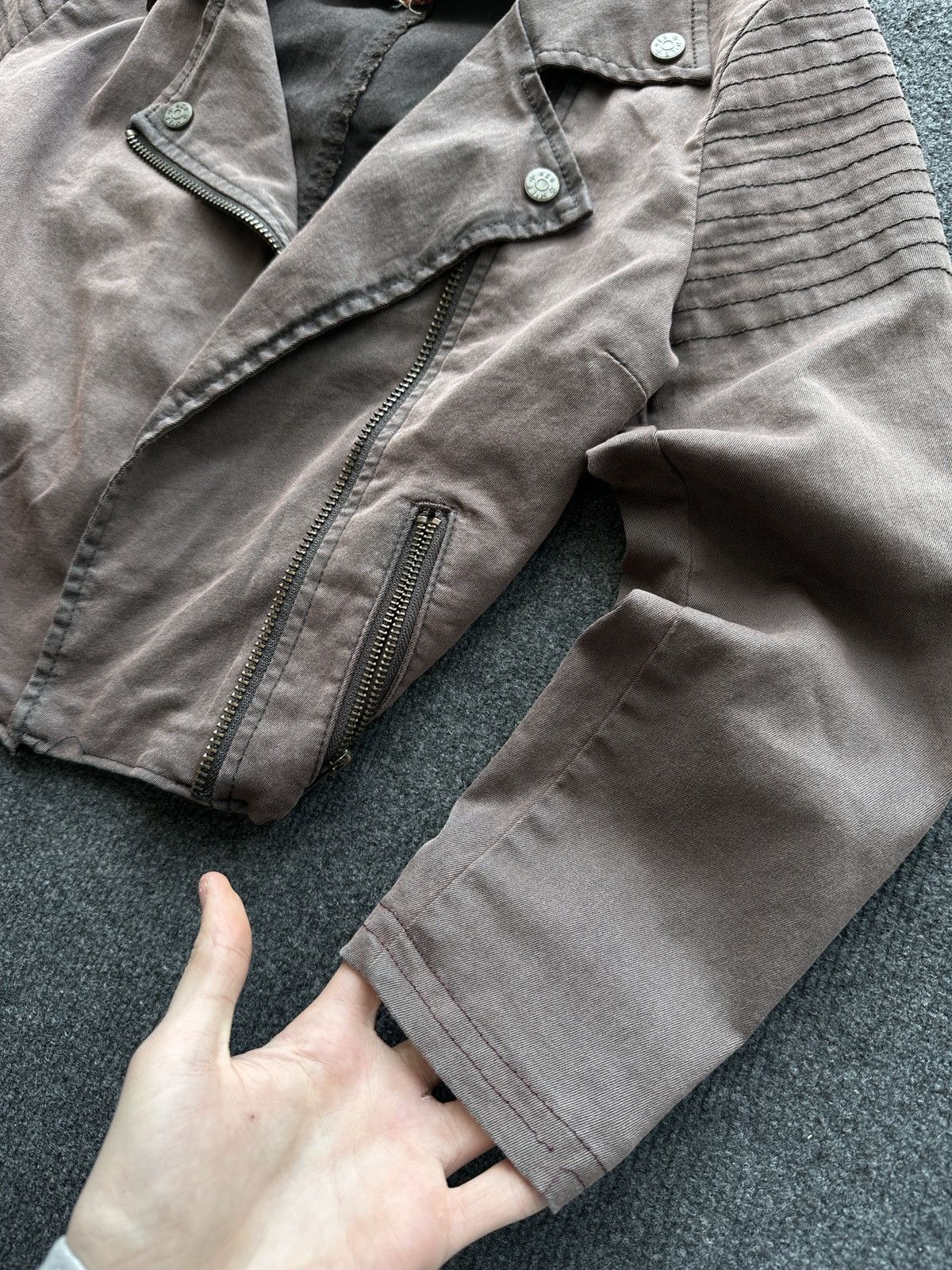 Other 🚨Y2K RICK OWENS TYPE DIRTY SLIM FIT ZIP DENIM JACKET Size S / US 4 / IT 40 - 3 Thumbnail