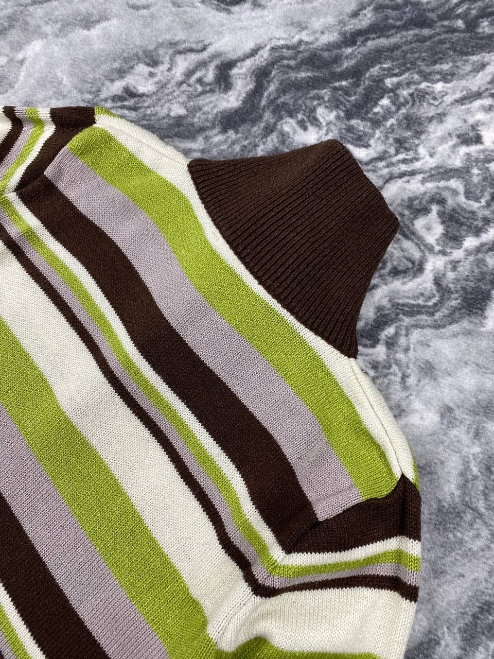 Dolce & Gabbana Vintage Dolce Gabbana Knit Striped Sweater 1/4 Zip 90s Size US M / EU 48-50 / 2 - 8 Thumbnail