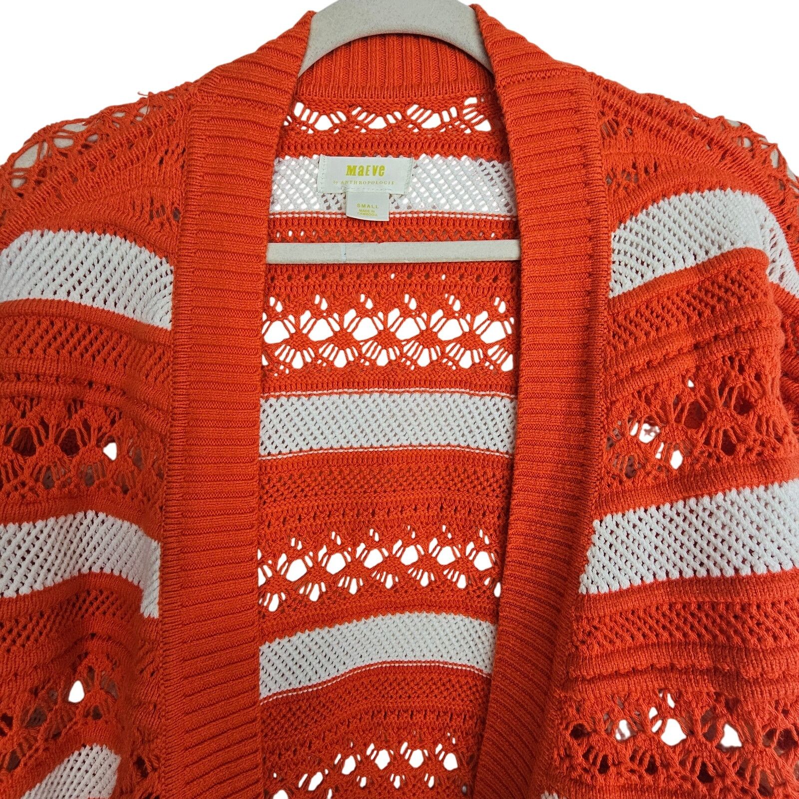 Anthropologie Maeve Anthropologie Women Wool Striped Knit Cardigan Sweater Size S / US 4 / IT 40 - 3 Thumbnail