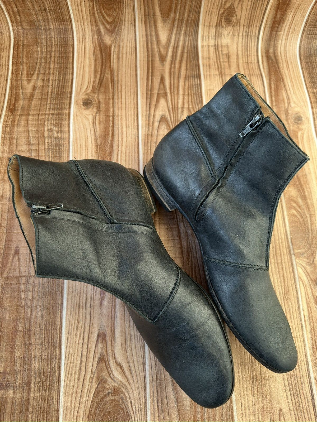 Maison Margiela RARE Maison Martin Margiela BLack Leather Side-Zip Boots Size US 11 / EU 44 - 10 Thumbnail