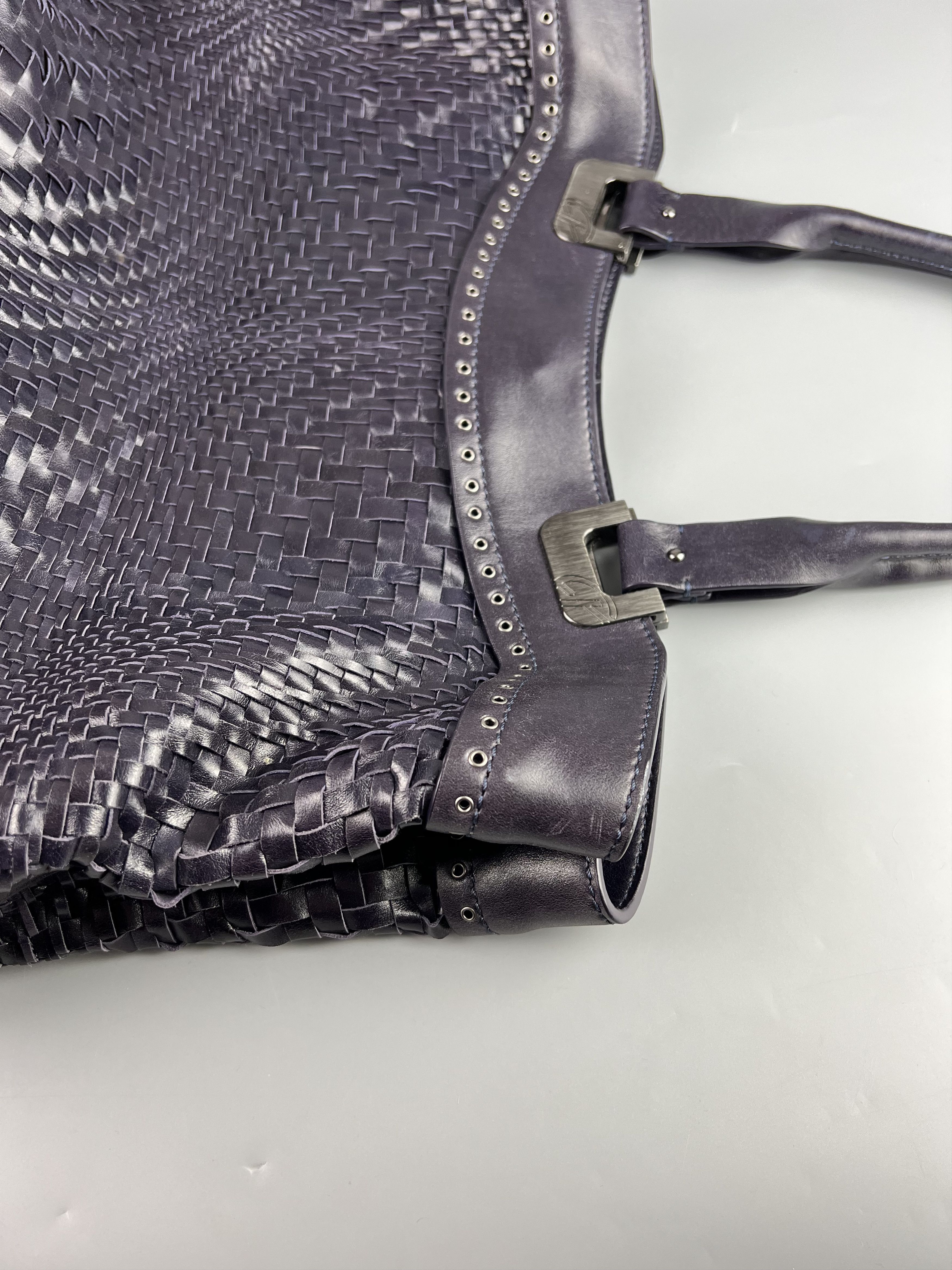 Leather Francesco Biasia Woven Leather Shoulder Bag Handbags Purple Size ONE SIZE - 10 Thumbnail