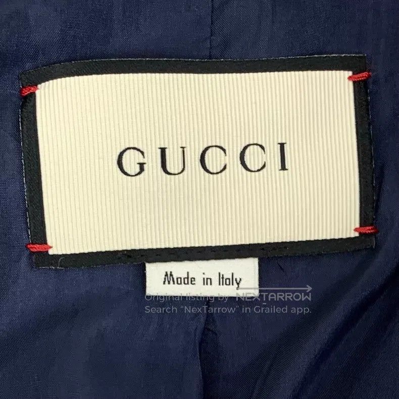 Gucci Gucci Dark blue logo jacquad full-print cotton lapel singl Size XS / US 0-2 / IT 36-38 - 5 Thumbnail