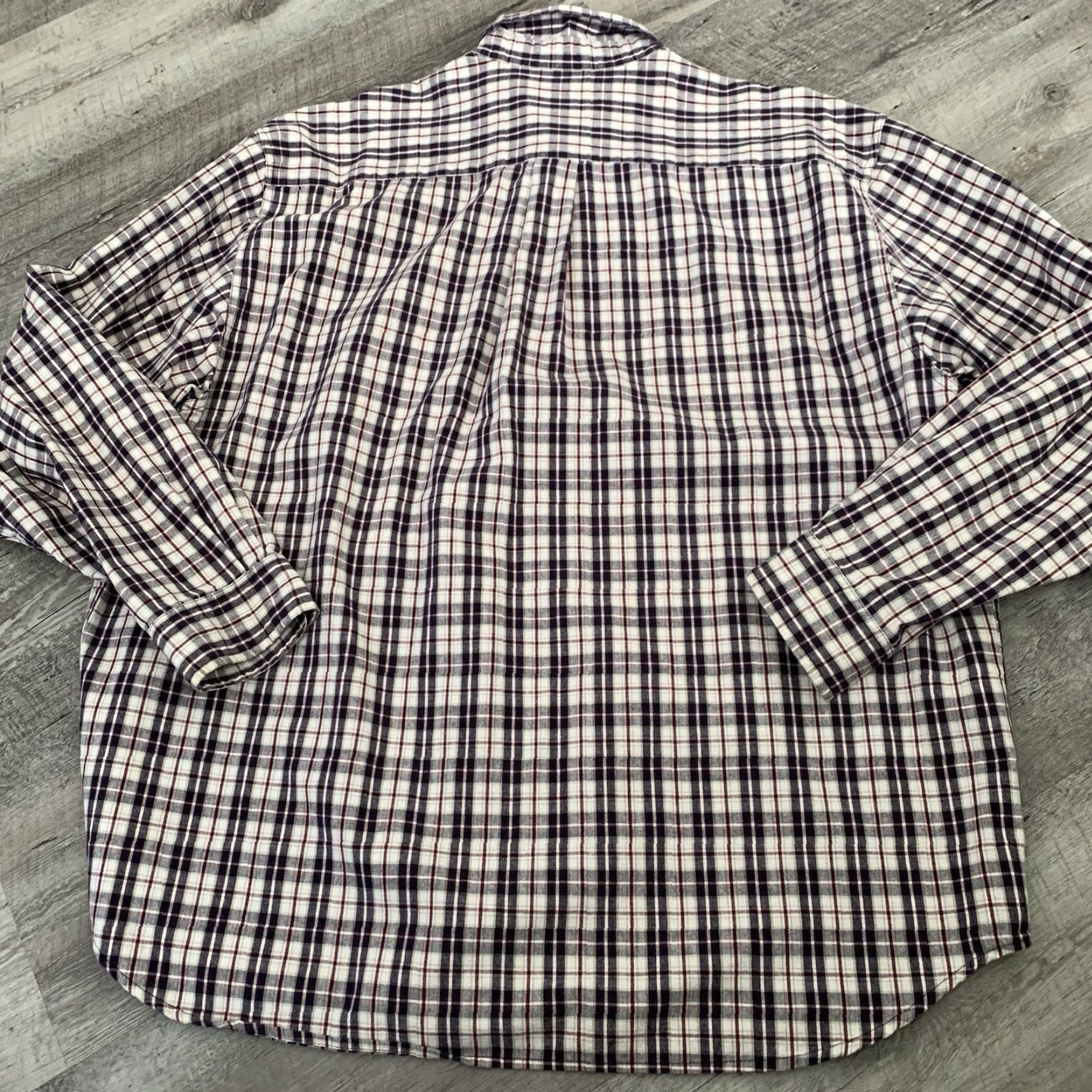 Eddie Bauer Eddie Bauer Mens XL Button-Up Shirt - Ivory Plaid, Long Sleeve, Cotton, Woven, Classic Fit, Button-Down Collar, Pockets, Easy Care, Casual, Business Size US XL / EU 56 / 4 - 5 Thumbnail