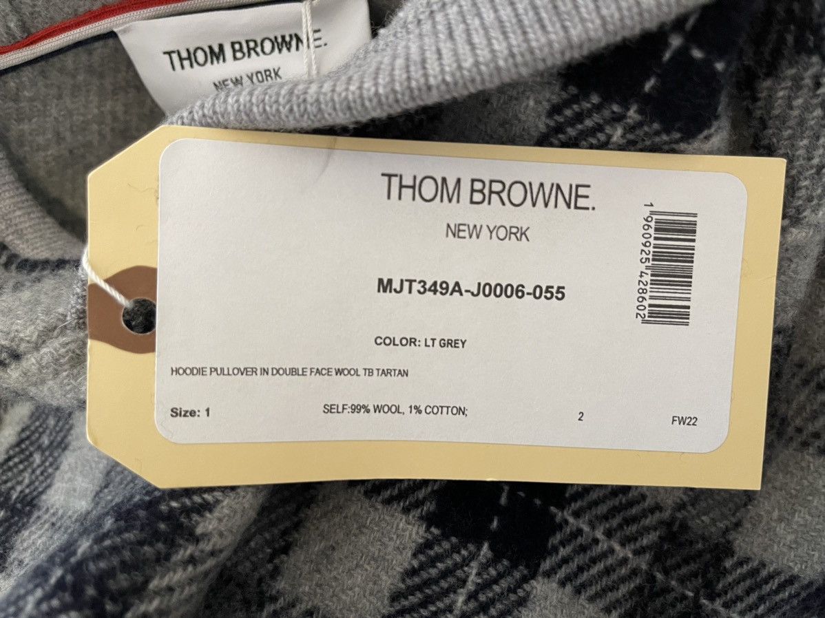 Thom Browne Thom Browne Grey Navy Tartan Hoodie Size US M / EU 48-50 / 2 - 7 Thumbnail