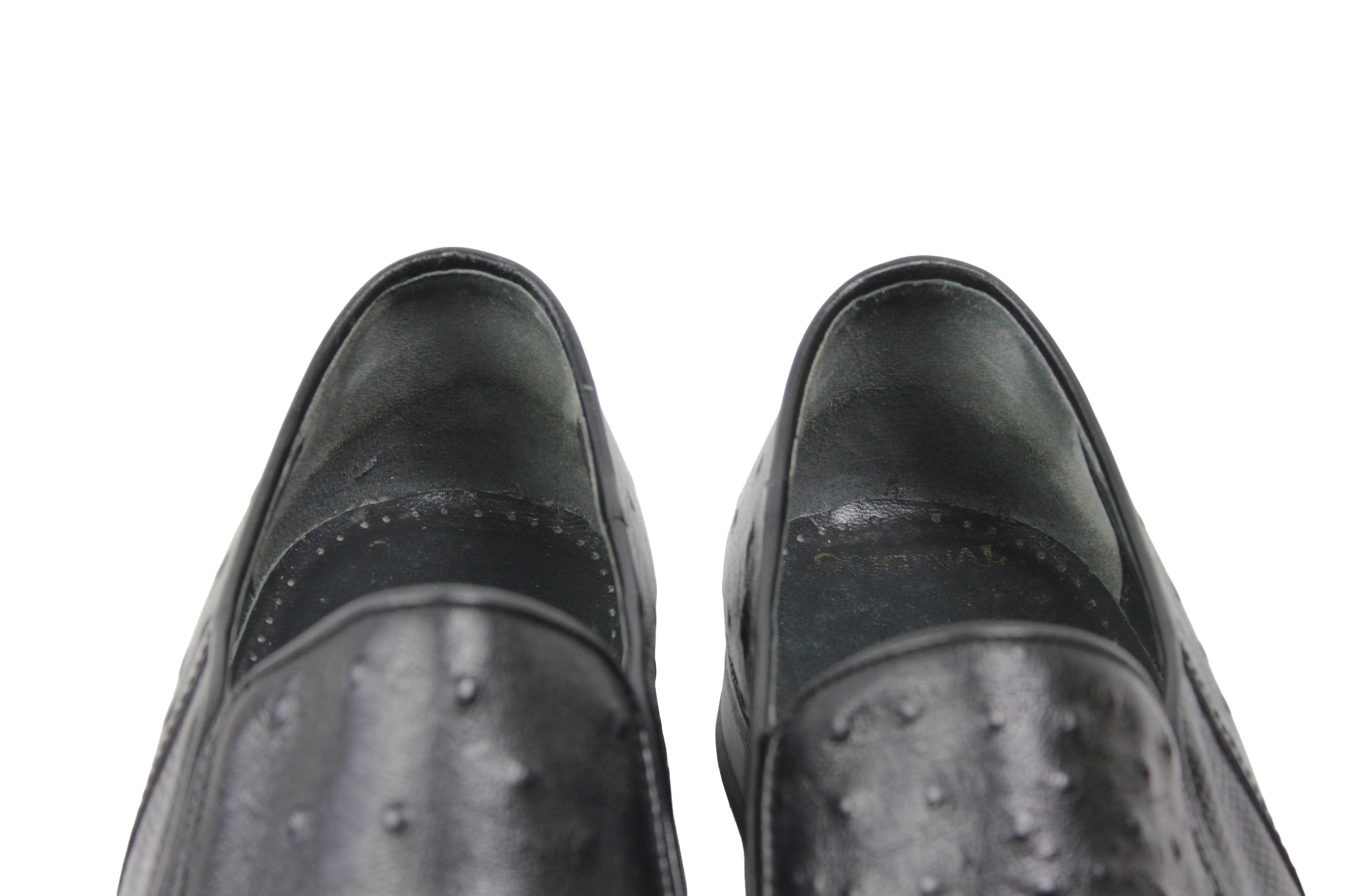 Pierre Cardin 90S Ostrich Leather Loafers Vintage Size US 7 / EU 40 - 12 Thumbnail