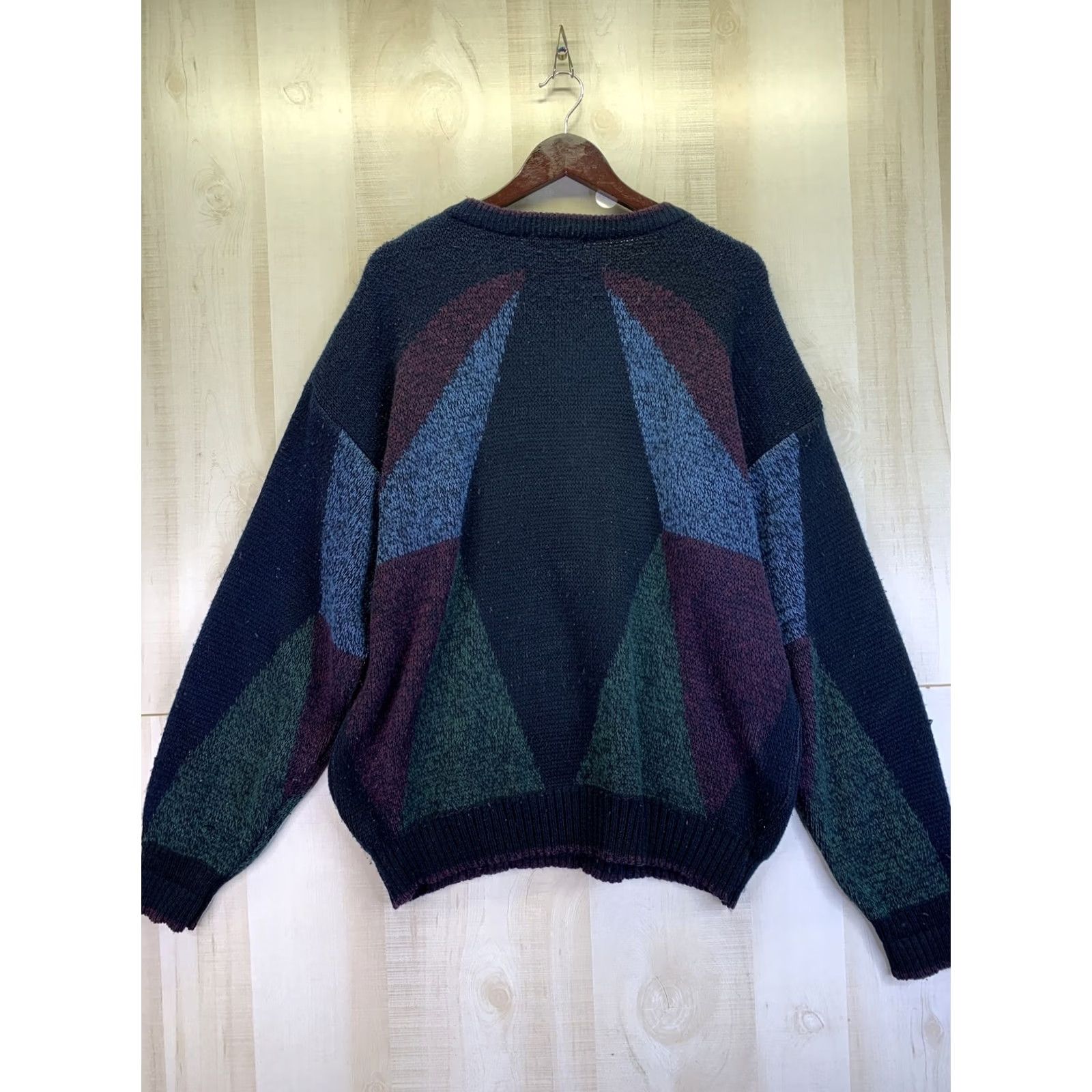 Vintage VINTAGE Impact Leather Patch Work Knit Sweater Mens XL 1980-90s Size US XL / EU 56 / 4 - 5 Thumbnail