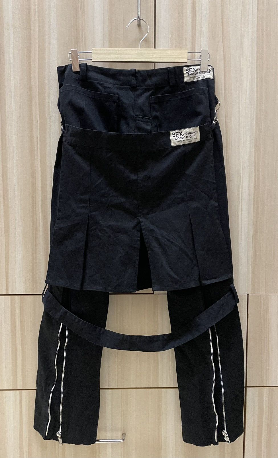 Japanese Brand Vtg Y2K Sexy Dynamite Bondage Pants Skirt Visual Kei Punk Size US 31 - 2 Thumbnail