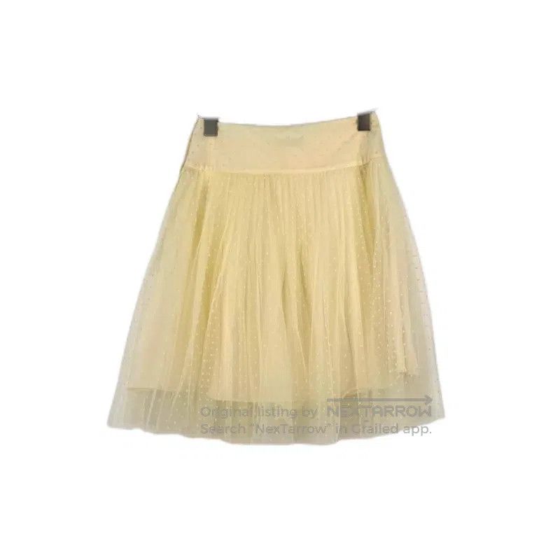Dior Dior Milk-white small dot gauze skirt Size 24" / US 00 / IT 34 - 2 Thumbnail
