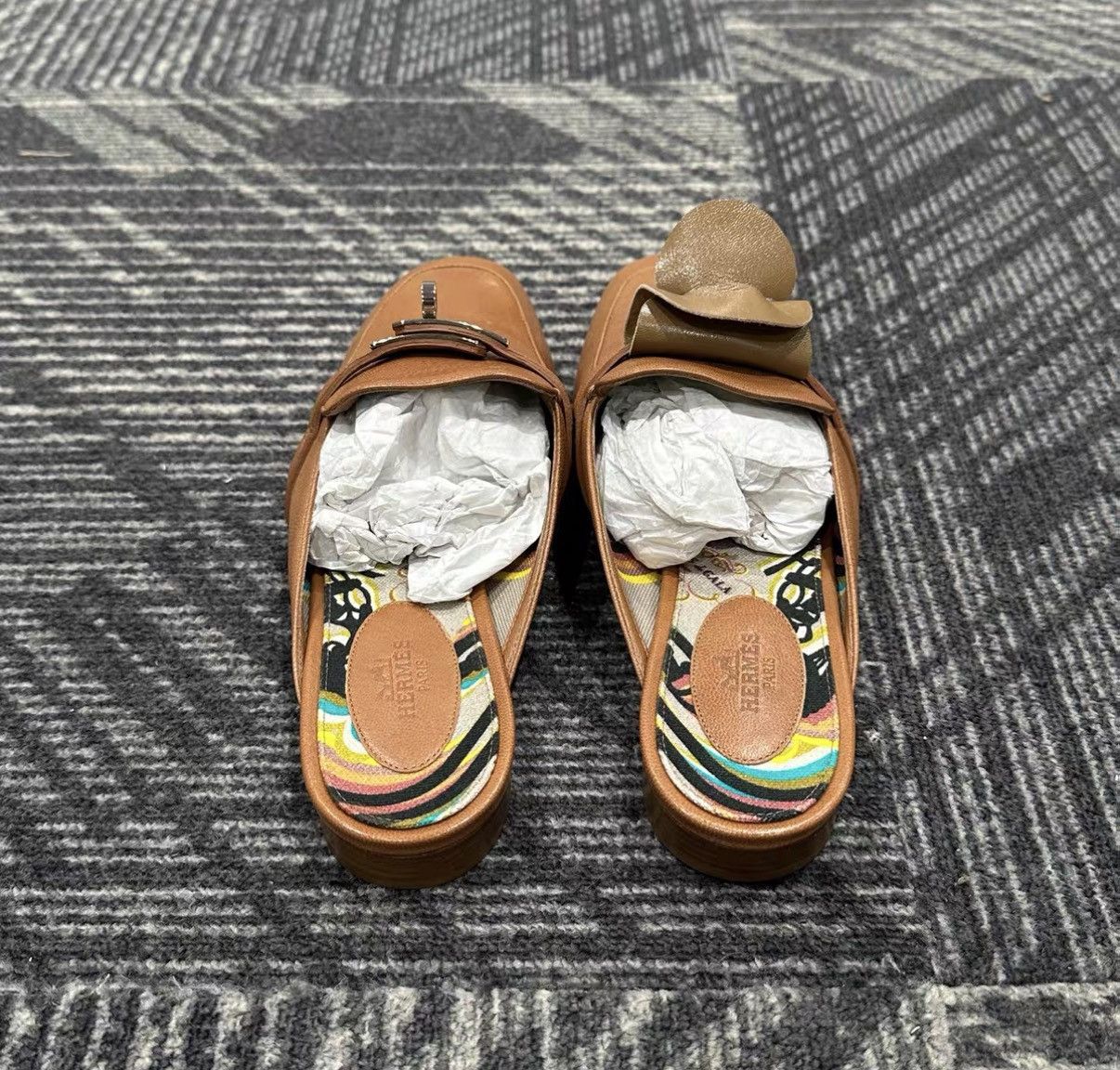 Hermes Hermès Kelly Brown Silver Buckle Mules J42 Size US 8 / IT 38 - 3 Thumbnail