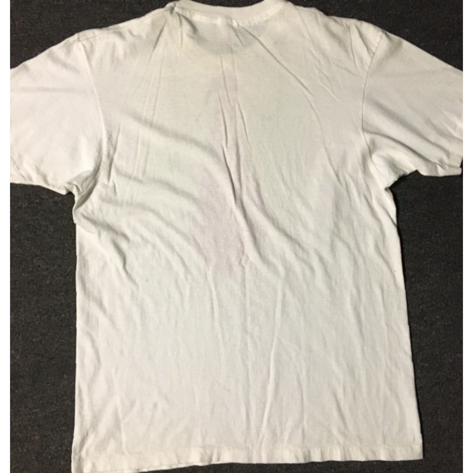 Hanes VINTAGE Hanes T-Shirt Shirt Mens L White 80s Grunge Logo Joke 90s California USA Punk Rock Trucker Thrashed Funny Humor Office Single Stitch Sleeve Size US L / EU 52-54 / 3 - 6 Thumbnail