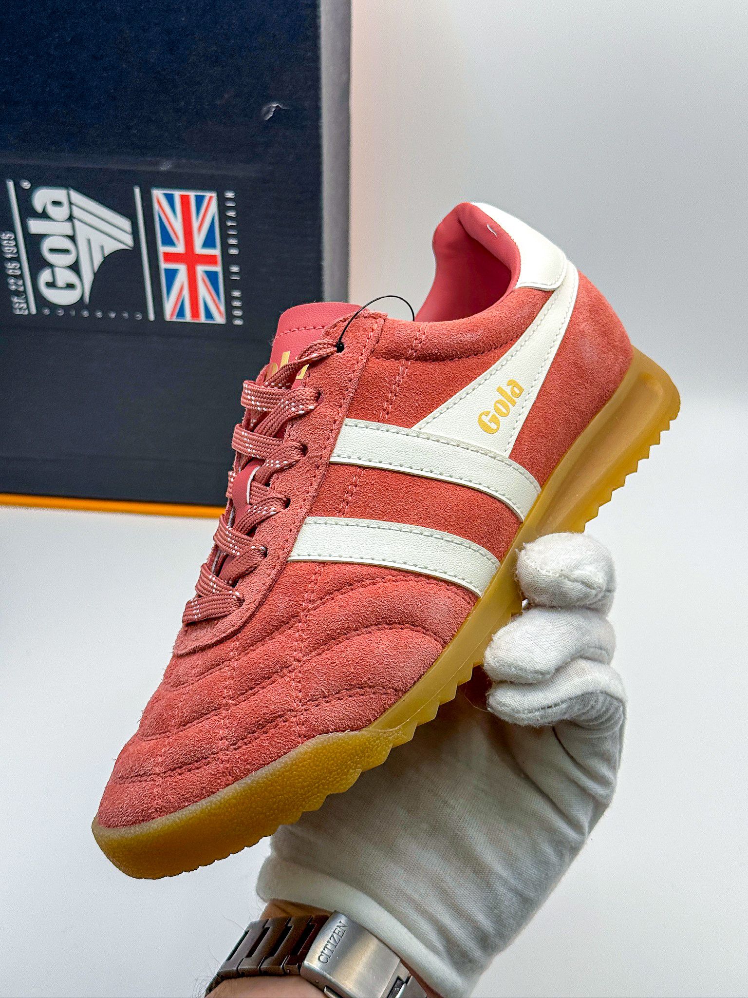 Gola Gola Stadium Suede Clay Off White Sneakers Size US 5 / IT 35 - 8 Thumbnail