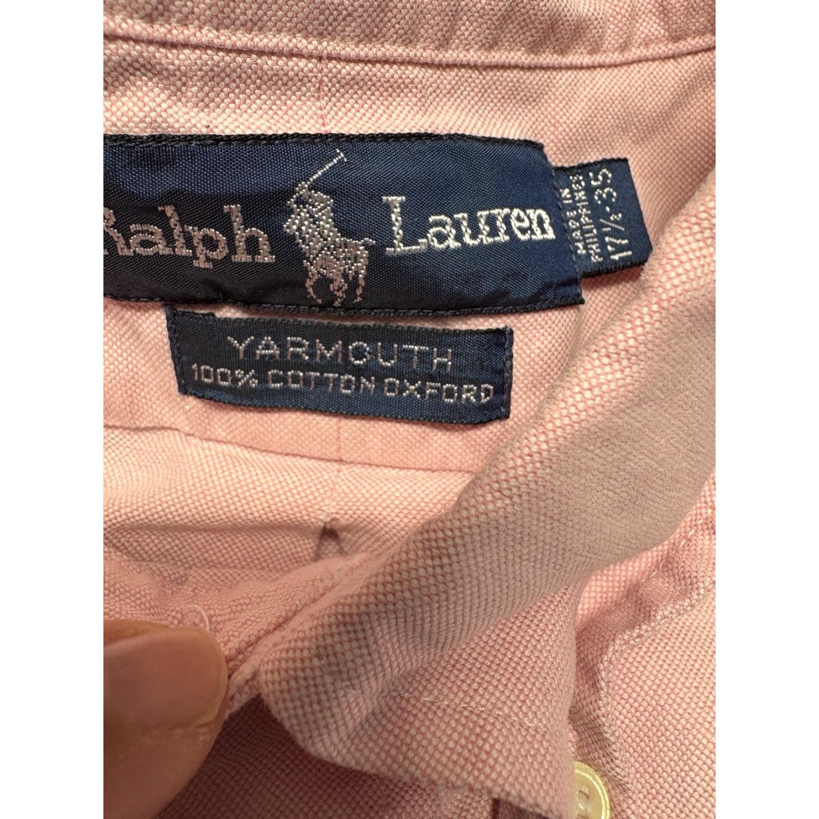 Ralph Lauren Ralph Lauren Shirt Oxford Mens 17.5-35 Pink Yarmouth Cotton Flesh Pony Regular Button-Up Collared N/A? Size US XXL / EU 58 / 5 - 3 Thumbnail