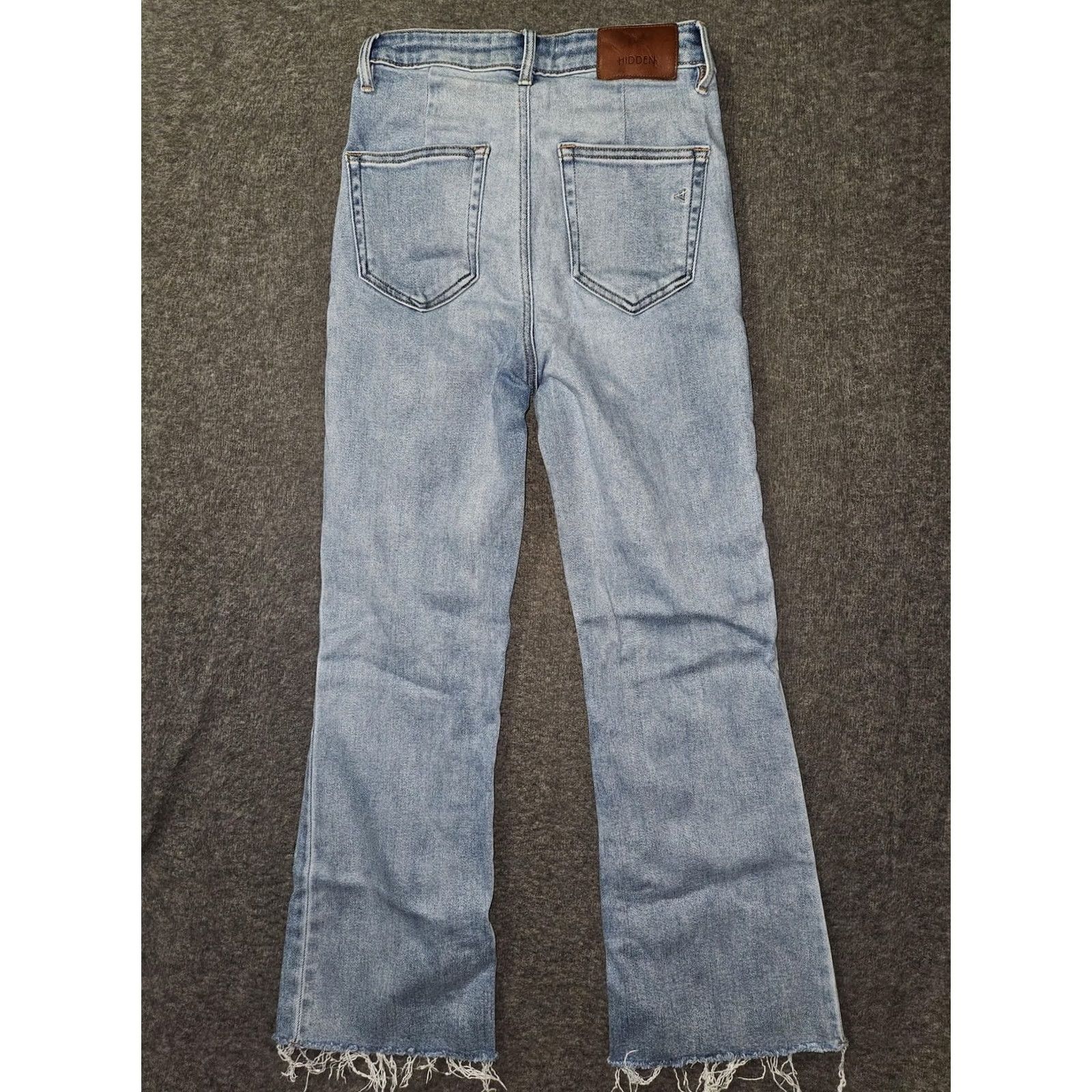 Vintage Hidden Jeans Flared Jeans 26 Blue Light Wash High Rise Distressed Raw Hem Denim Juniors Boys Girls Size 26" / US 2 / IT 38 - 6 Thumbnail