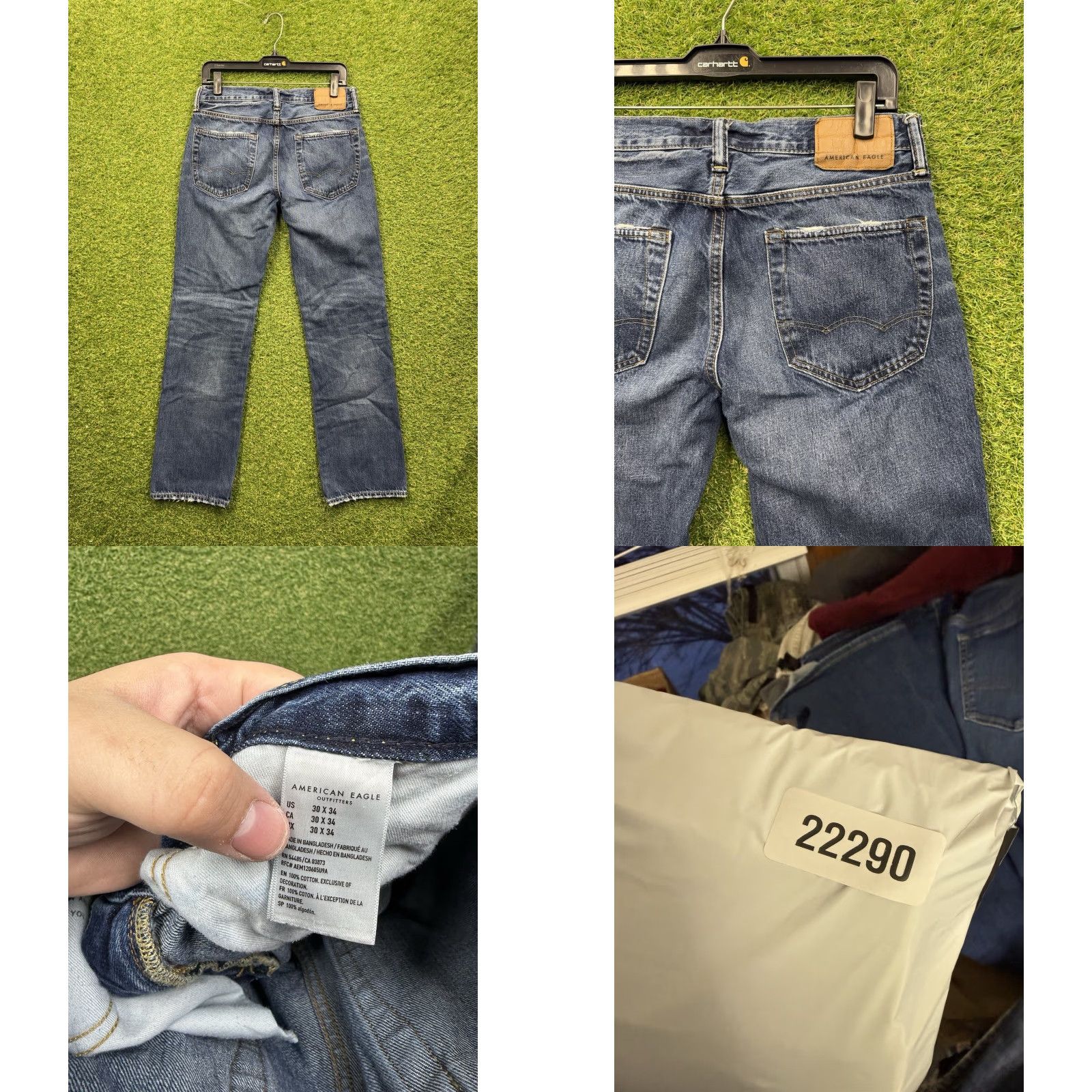 American Eagle Outfitters American Eagle Jeans Mens 30x34 Original Boot Cut Denim Distressed Zip Work Blue Size US 30 / EU 46 - 8 Thumbnail
