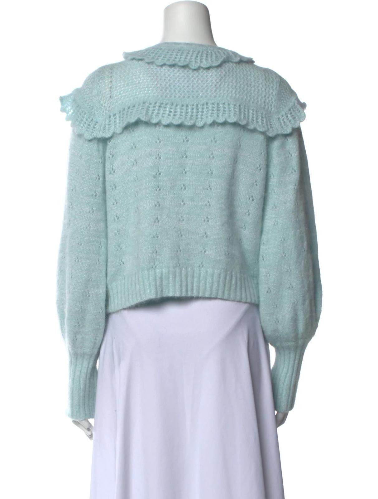 Other LoveShackFancy Teal Crew Neck Cardigan Size: M Size M / US 6-8 / IT 42-44 - 3 Thumbnail