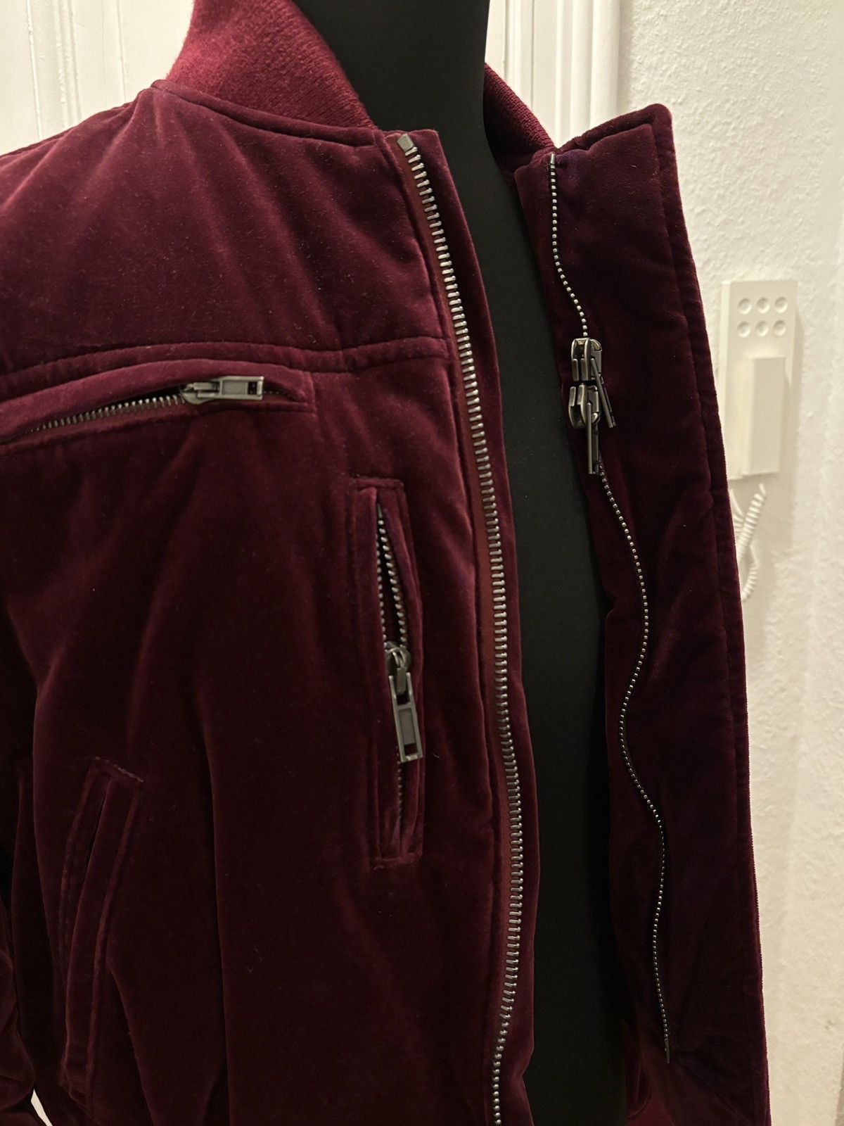 Haider Ackermann Haider Ackermann FW15 Burgundy Velvet Biker Bomber Size US XS / EU 42 / 0 - 8 Thumbnail