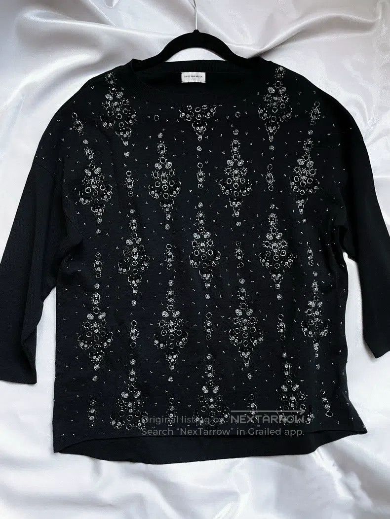Dries Van Noten Dries Van Noten Heavy-duty beaded knitted sweater Size S / US 4 / IT 40 - 1 Thumbnail