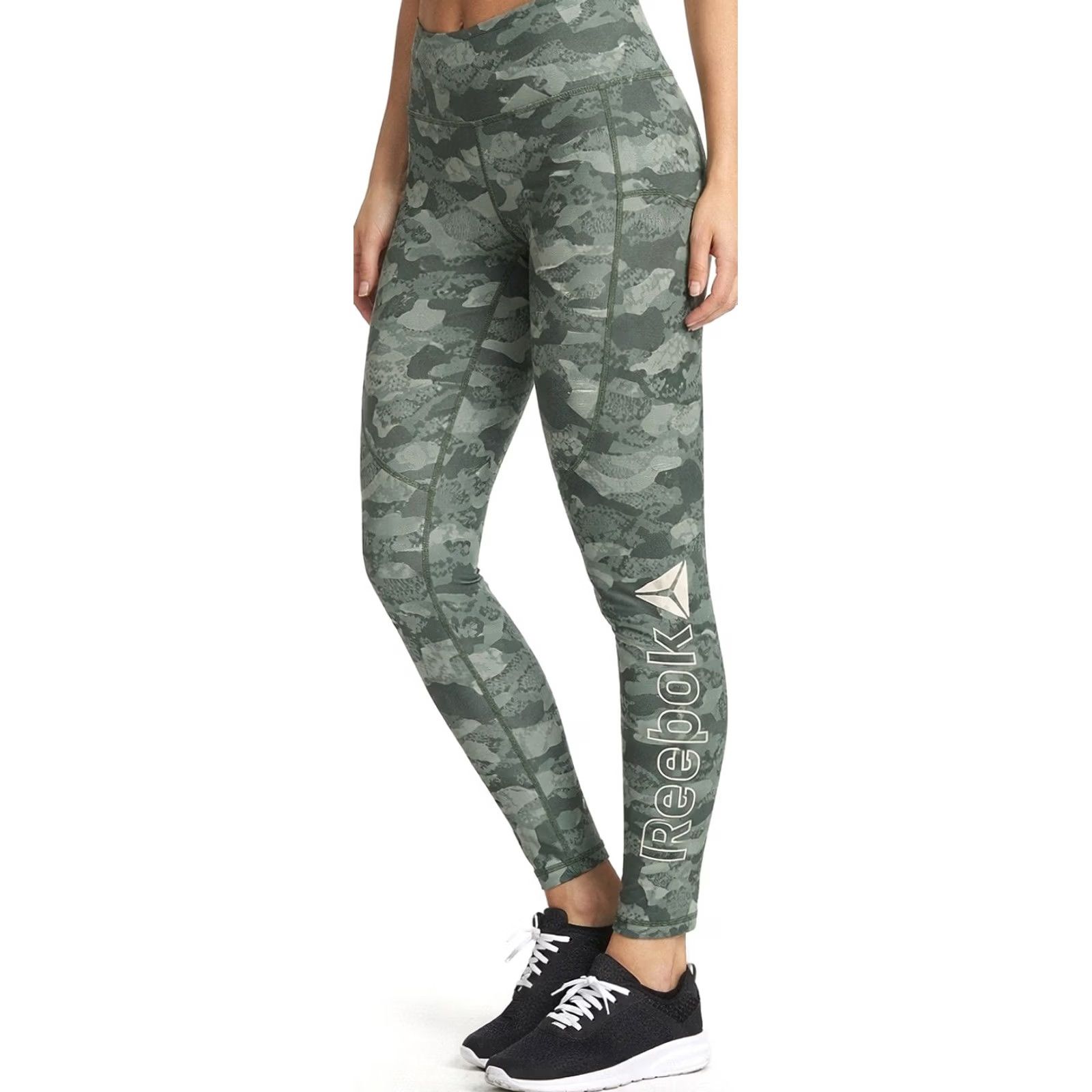 Reebok Reebok Camouflage Leggings Womens Large Green Compression Athletic Gym Yoga Pants Size 28" / US 6 / IT 42 - 2 Thumbnail