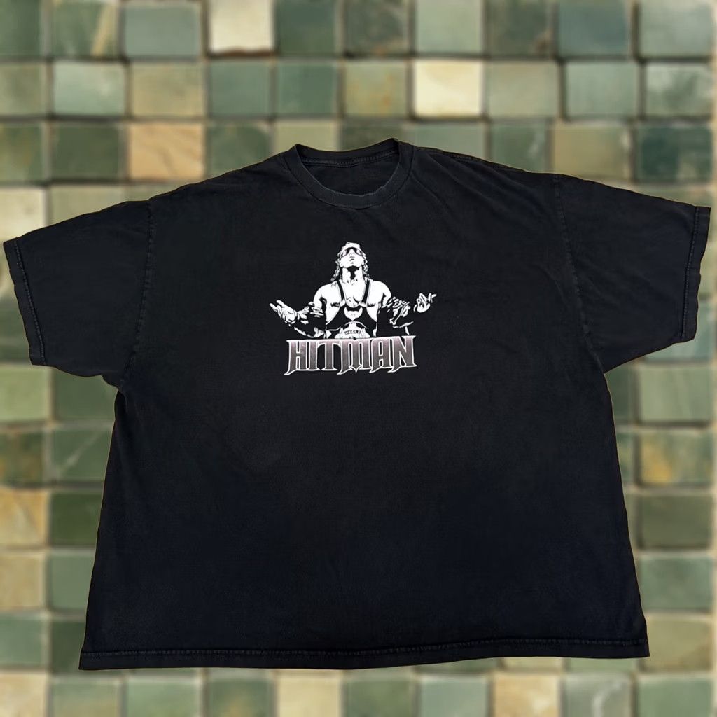 Etro VINTAGE WWE Bret Hart Shirt Mens 3XL Black Cotton Logo Short Sleeve T-Shirt WCW WWF Hitman Hart Wrestling Size US XXL / EU 58 / 5 - 1 Thumbnail