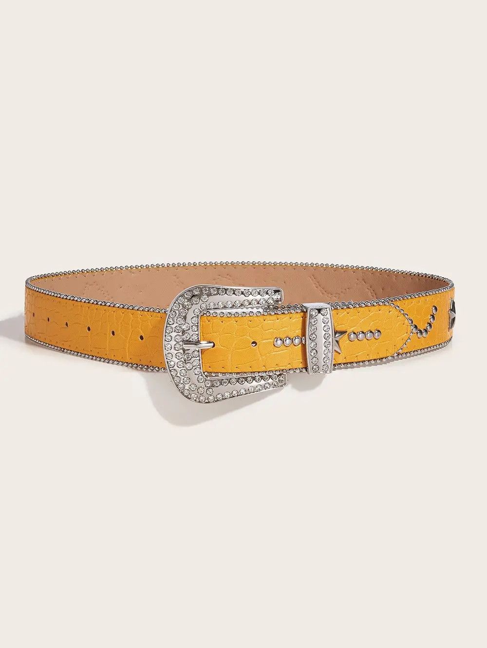 Vintage Yellow pop star studded belt Size ONE SIZE - 3 Thumbnail