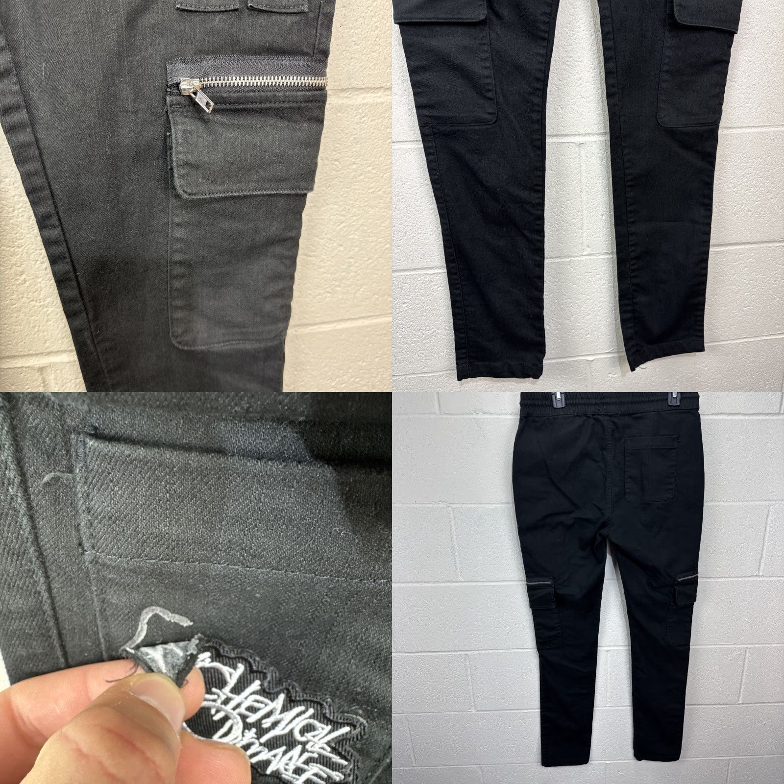 Hot Topic My Chemical Romance Pants Hot Topic Size Small Black Zippers Skinny Emo Punk Size 28" / US 6 / IT 42 - 8 Thumbnail