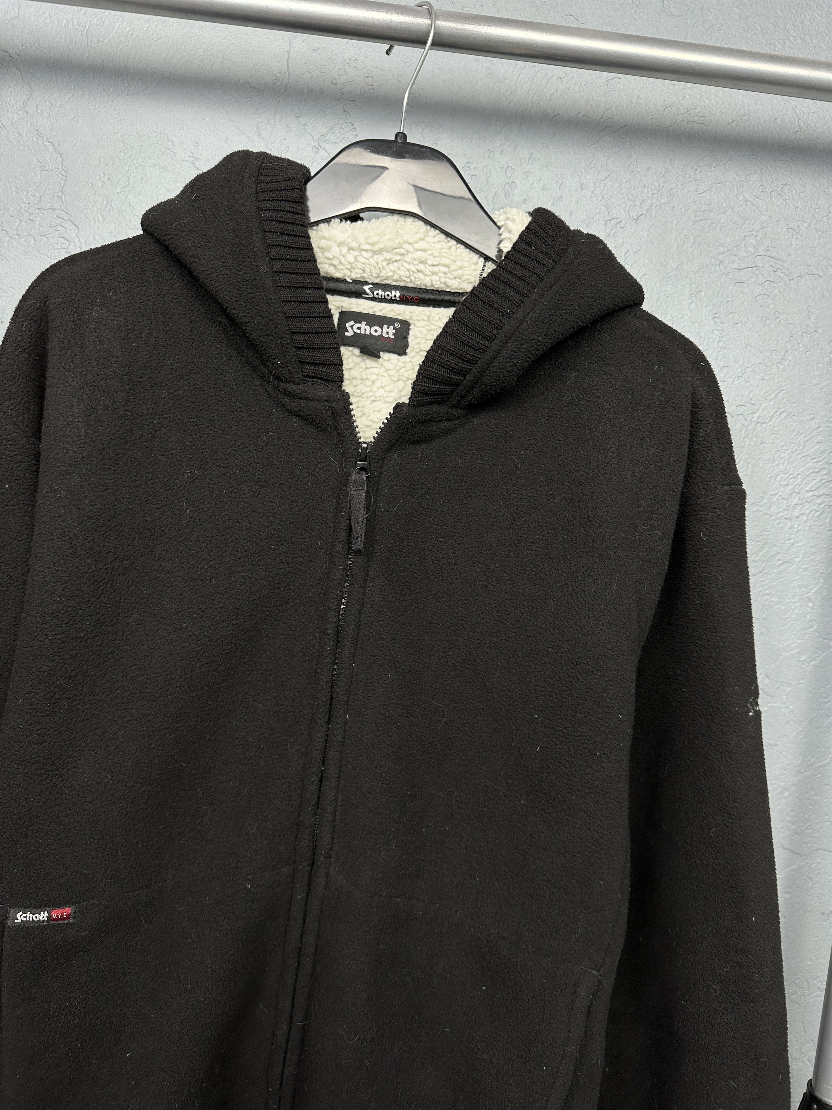 Schott Schott Vintage Mens Sherpa Fleece Hooded Jacket Size US L / EU 52-54 / 3 - 2 Thumbnail