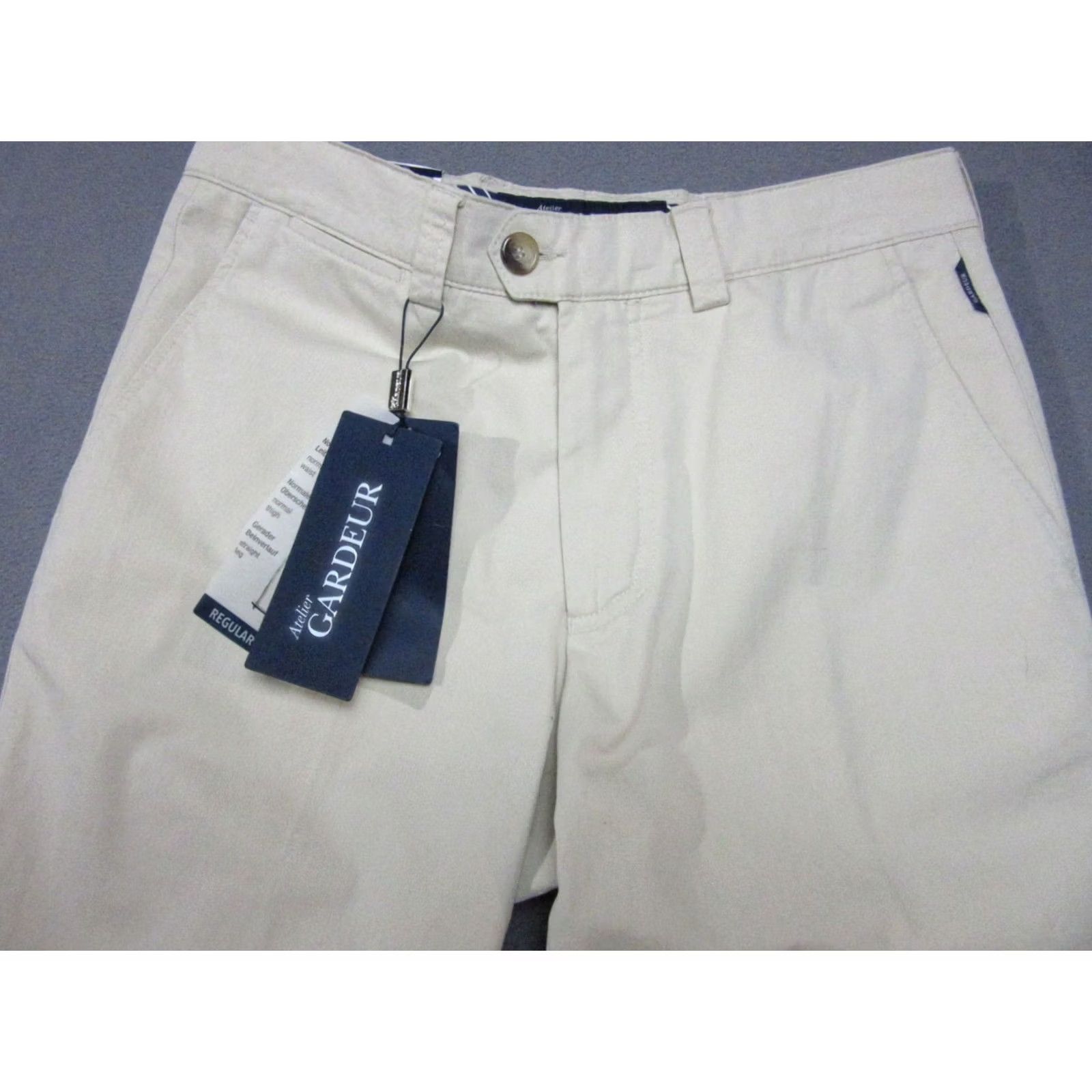 Vintage Atelier Gardeur Pants Mens 30x31.5 Beige Straight Leg Chino Nils Regular Fit Size US 30 / EU 46 - 2 Thumbnail