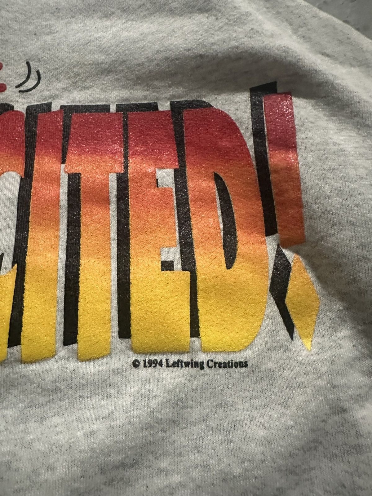 Vintage 1994 Vintage “I’m Excited” Grey Crewneck Size US M / EU 48-50 / 2 - 3 Thumbnail