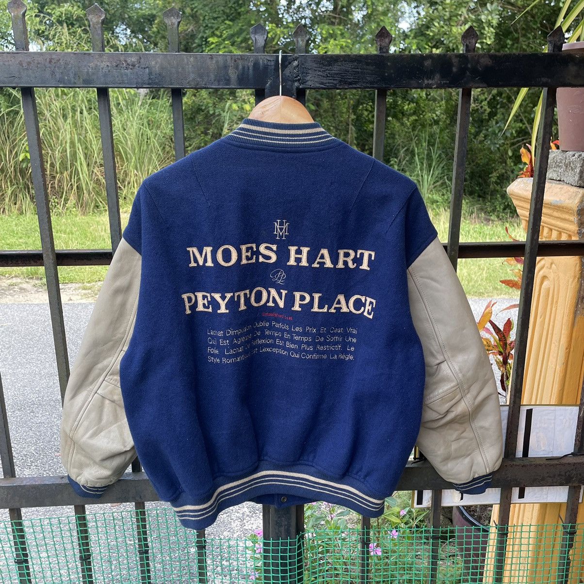 Japanese Brand 🔥🔥🇯🇵Peyton Place Sleeves Leather Heavy Wool Varsity Jacket Size M / US 6-8 / IT 42-44 - 1 Thumbnail