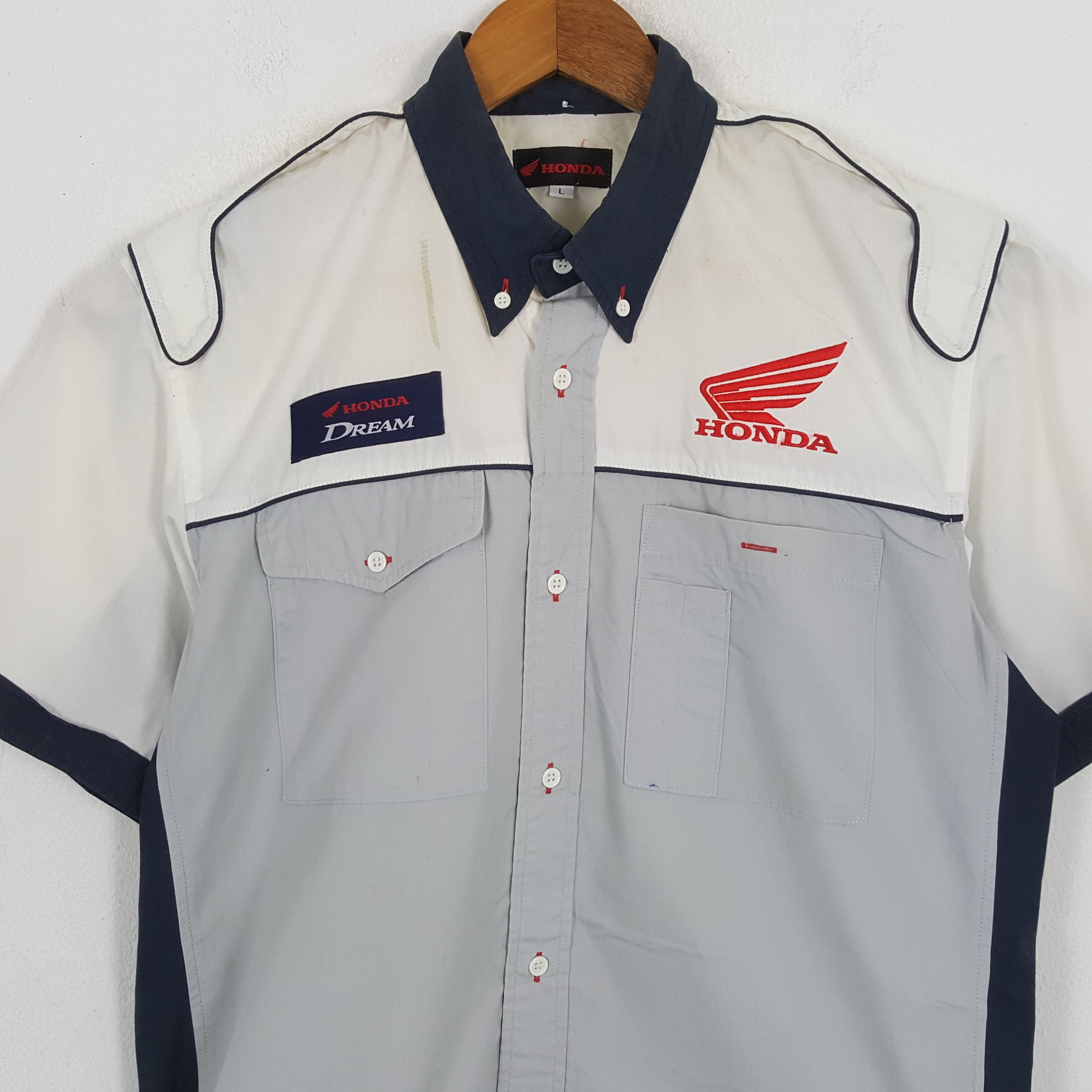 Honda × Vintage Vintage HONDA DREAM Japanese Motorsport Shirt Size US L / EU 52-54 / 3 - 4 Thumbnail