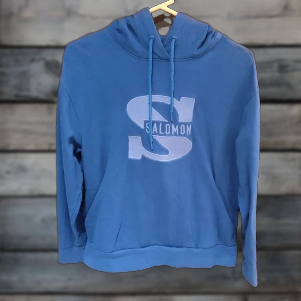 Salomon Salomon Hoodie Pullover Kangaroo Pocket Skiing Size M Blue Logo Womens Size M / US 6-8 / IT 42-44 - 1 Thumbnail
