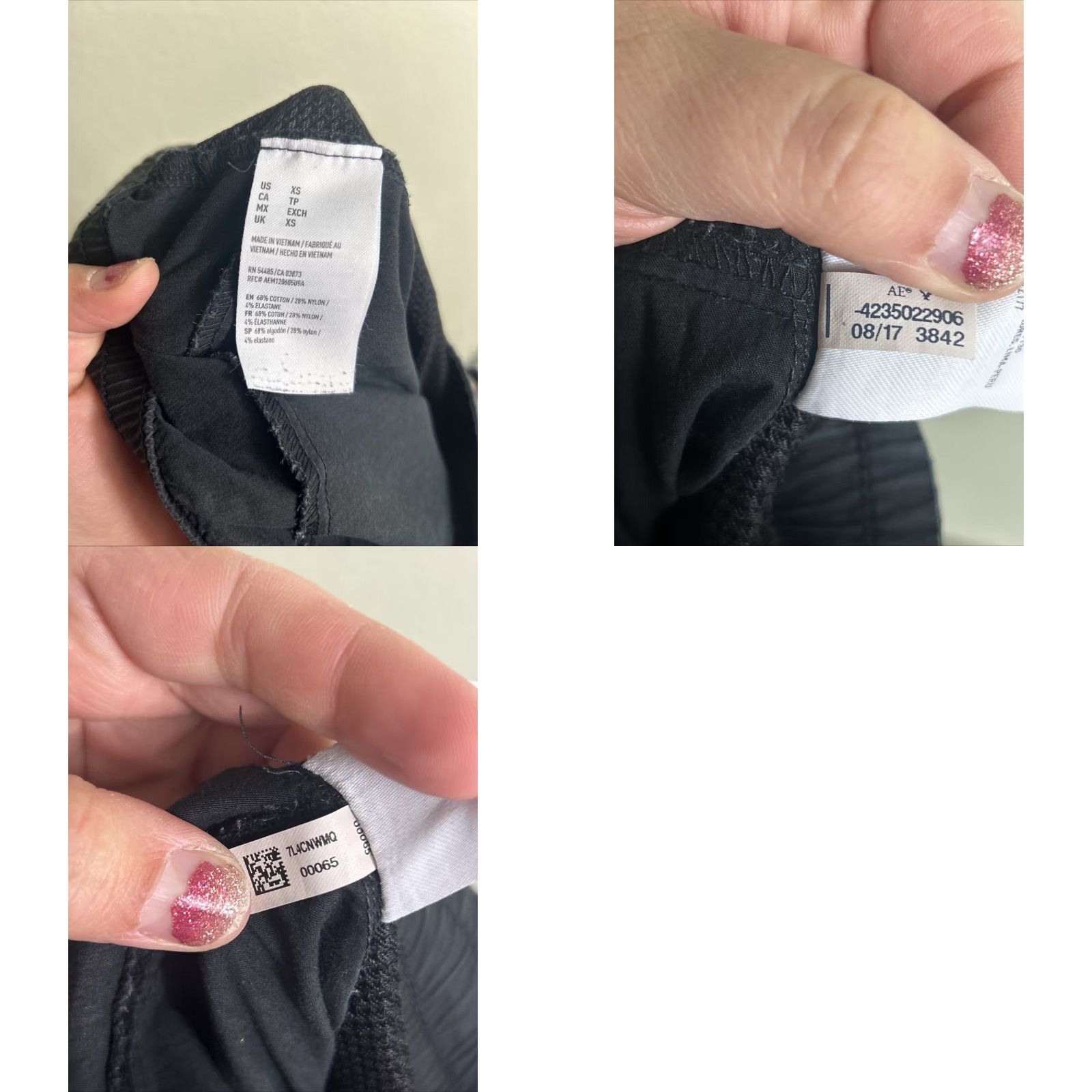 American Eagle Outfitters American Eagle Active Flex Womens Joggers Black XS 28x27 Cargo Size 26" / US 2 / IT 38 - 9 Thumbnail