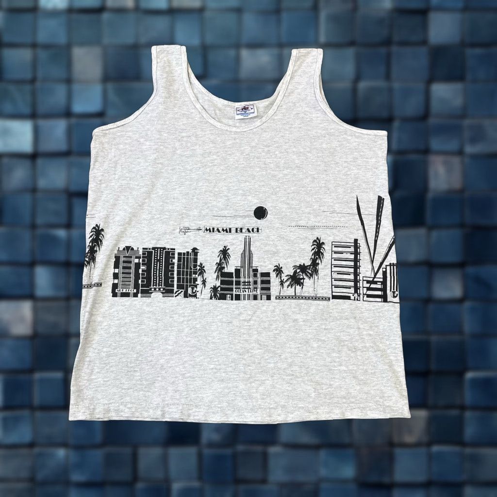 Vintage VINTAGE TSF Sportswear Tank Top Unisex Adults Large Gray Cotton 80s USA Sports All Over Print Shirt Women/Men? Size US L / EU 52-54 / 3 - 1 Thumbnail