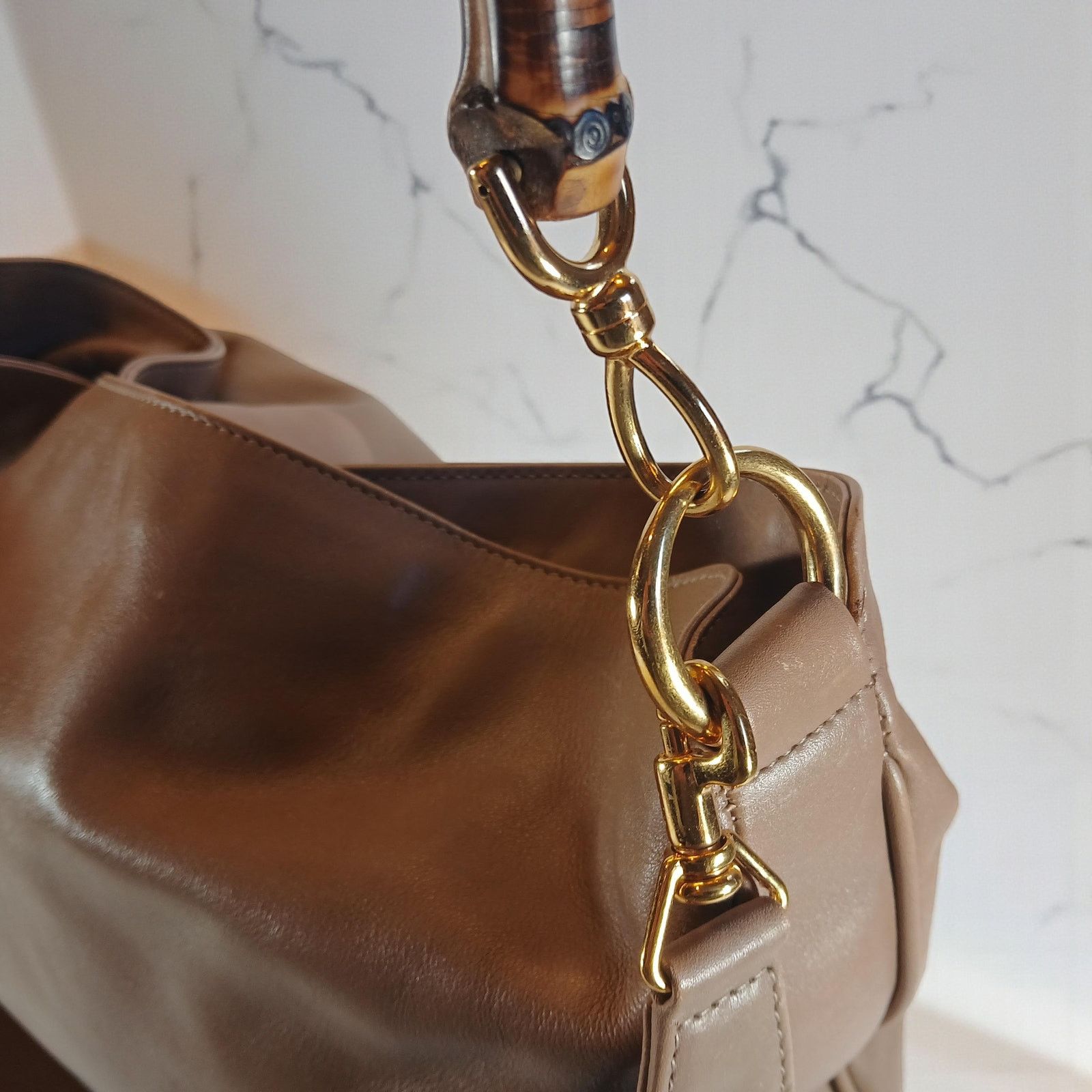Gucci GUCCI Bamboo Shoulder/Hand Bag Leather Brown Gold Size ONE SIZE - 15 Thumbnail