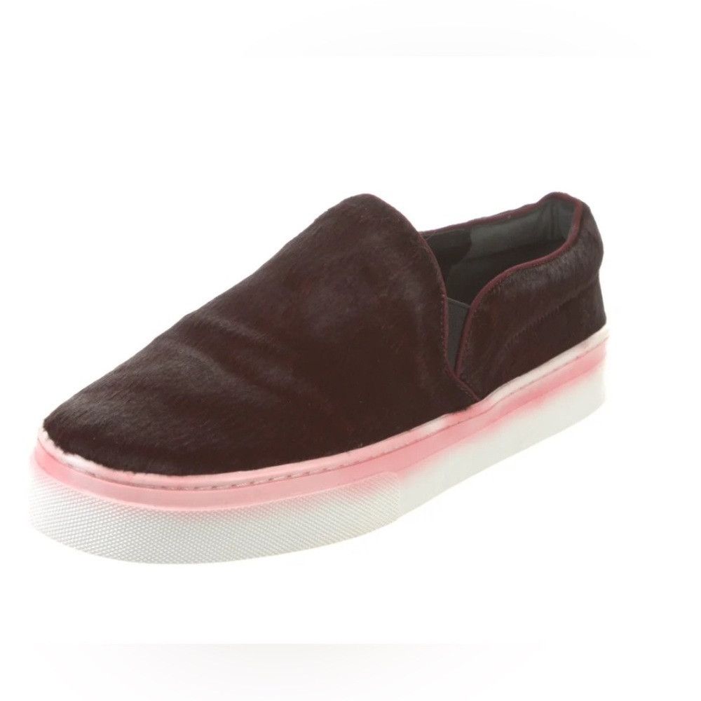 SCHUTZ Schutz dark chocolate ponyhair slip on sneakers. Pink washe Size US 8 / IT 38 - 1 Thumbnail