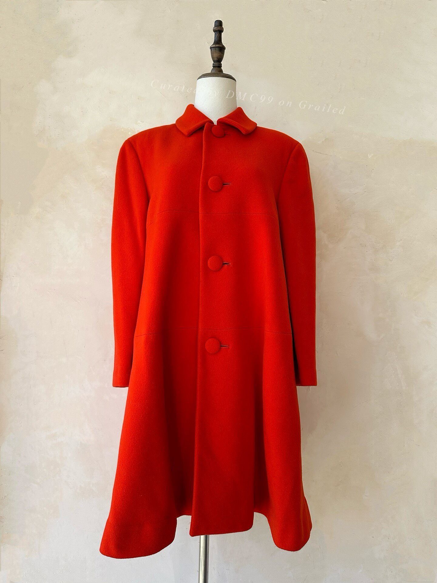 Rei Kawakubo Comme des Garçons 1991 Red Wool Coat Size S / US 4 / IT 40 - 1 Thumbnail