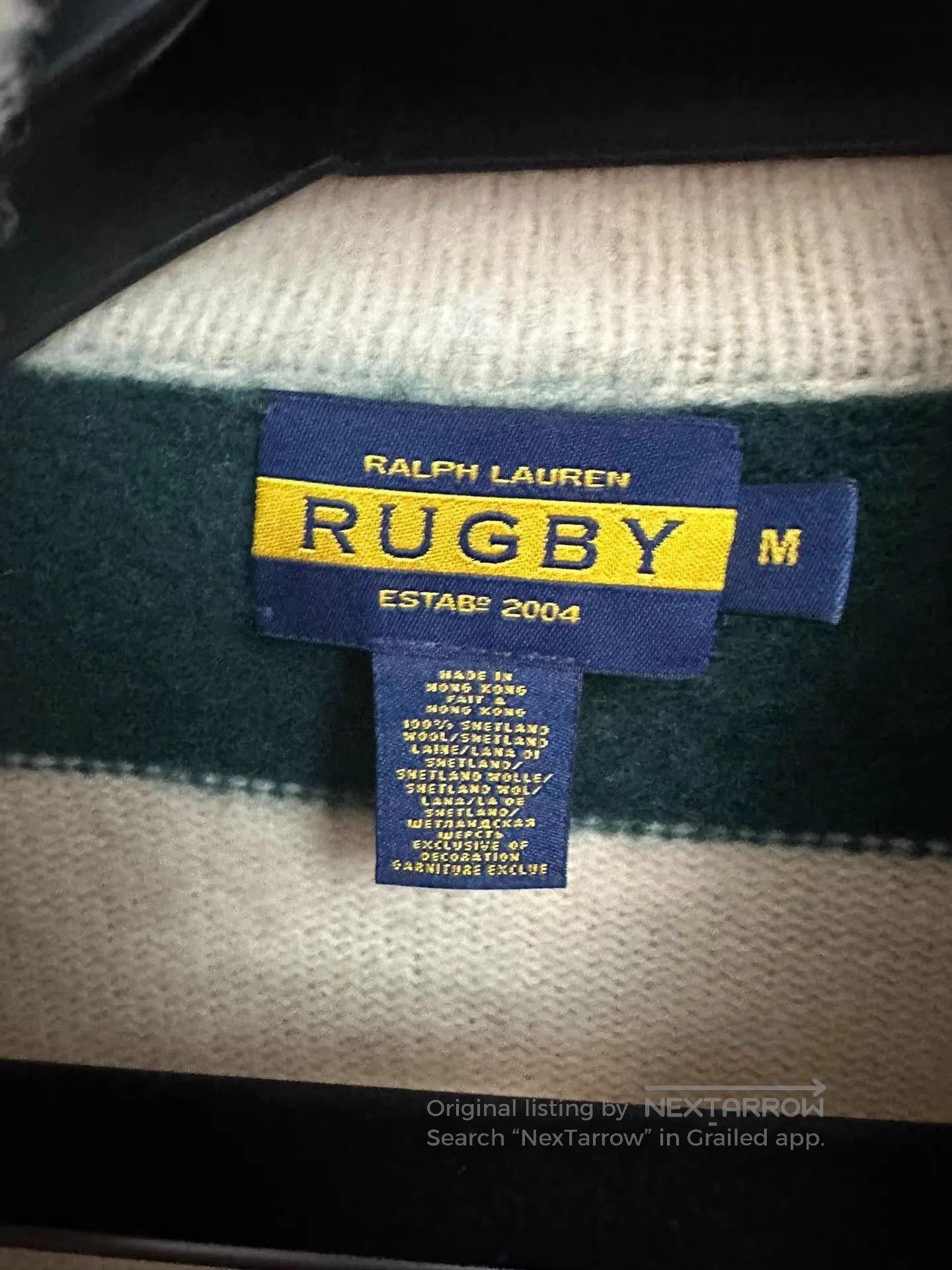 Polo Ralph Lauren White Striped Toggle Button Sweater with 'R' Emblem. Size US M / EU 48-50 / 2 - 3 Thumbnail