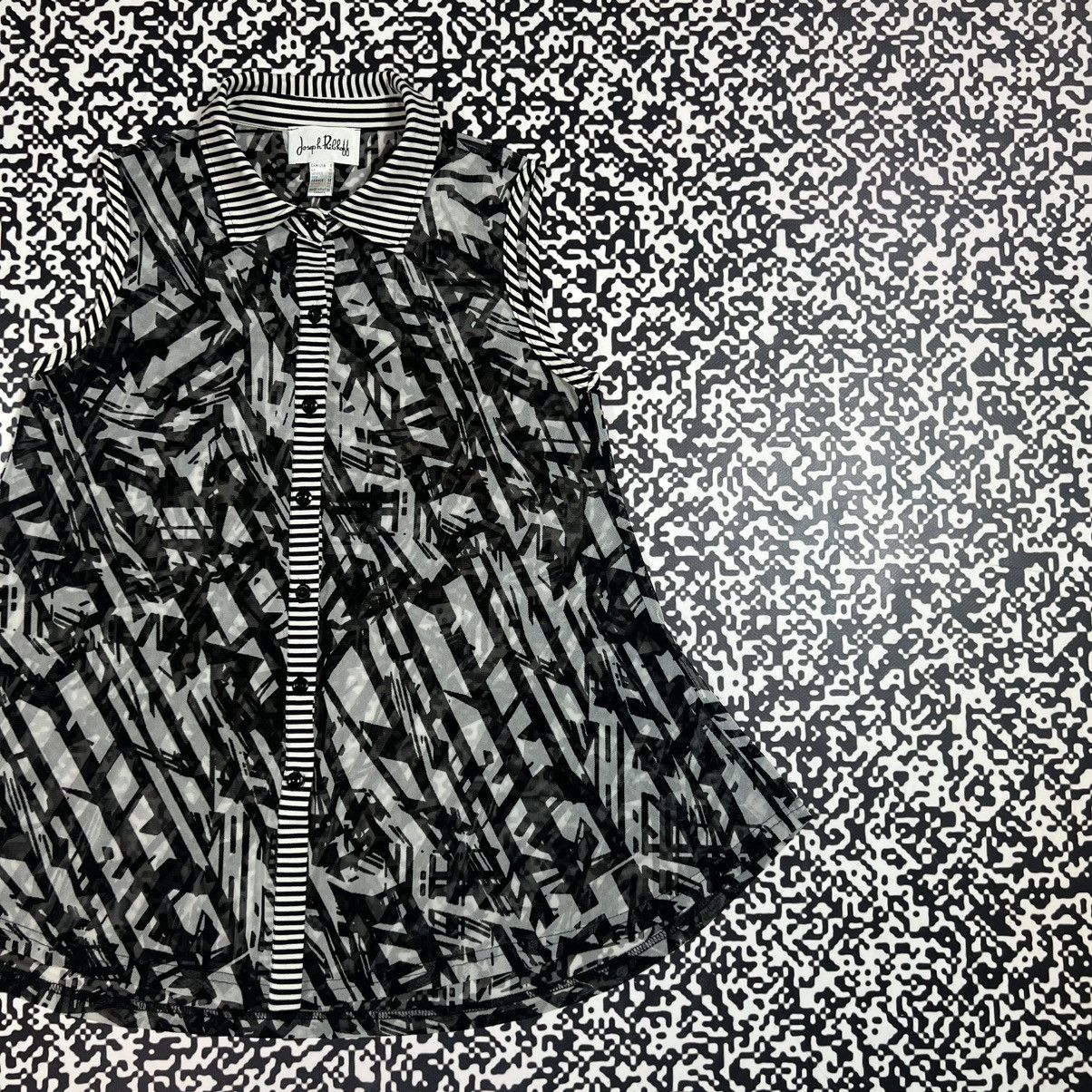Joseph Ribkoff Vintage Y2K Joseph Ribkoff Mesh Abstract Style Blouses Size M / US 6-8 / IT 42-44 - 5 Thumbnail