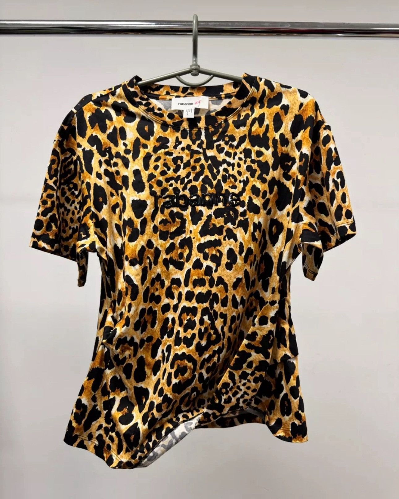 Designer × H&M × Paco Rabanne Rabanne H&M T Shirt Leopard Animal Print Big Logo AvantGarde Size M / US 6-8 / IT 42-44 - 1 Thumbnail