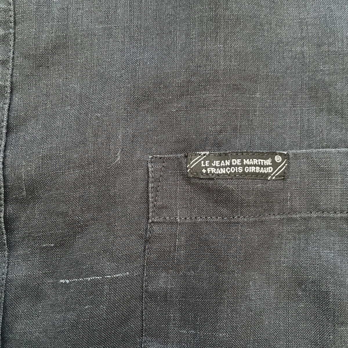 Marithe + Francois Girbaud Marithé et François Girbaud Vintage Linen Black Logo Shirt Size US XL / EU 56 / 4 - 5 Thumbnail