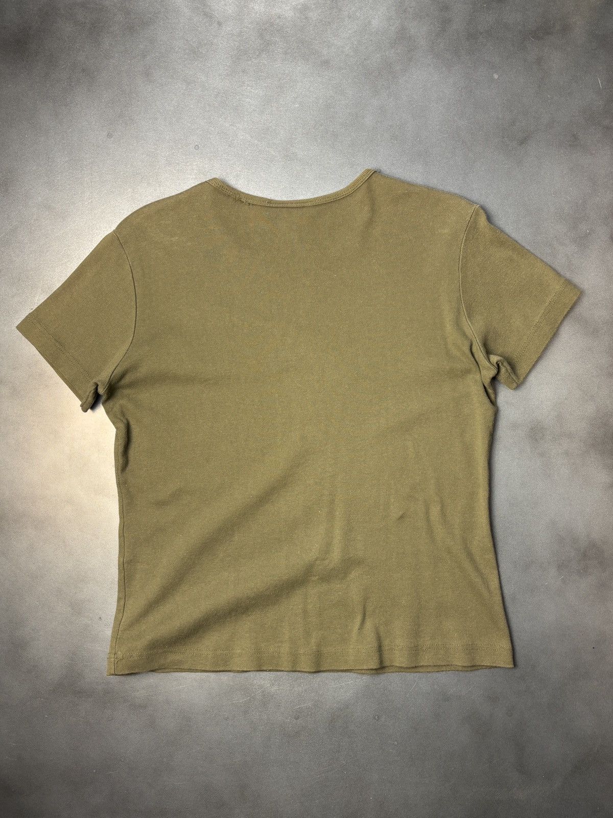 Vintage Y2K 2000s Vintage Tee Drab Olive Green Stretch Jil Sander Size L / US 10 / IT 46 - 8 Thumbnail