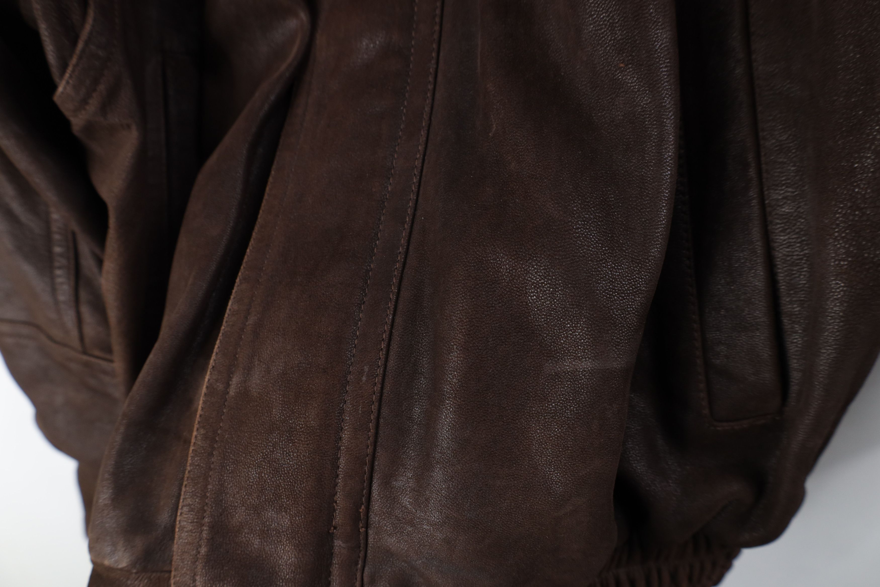 Vintage Vintage 90s Streetwear Full Zip Leather Flight Bomber Jacket Size US L / EU 52-54 / 3 - 4 Thumbnail