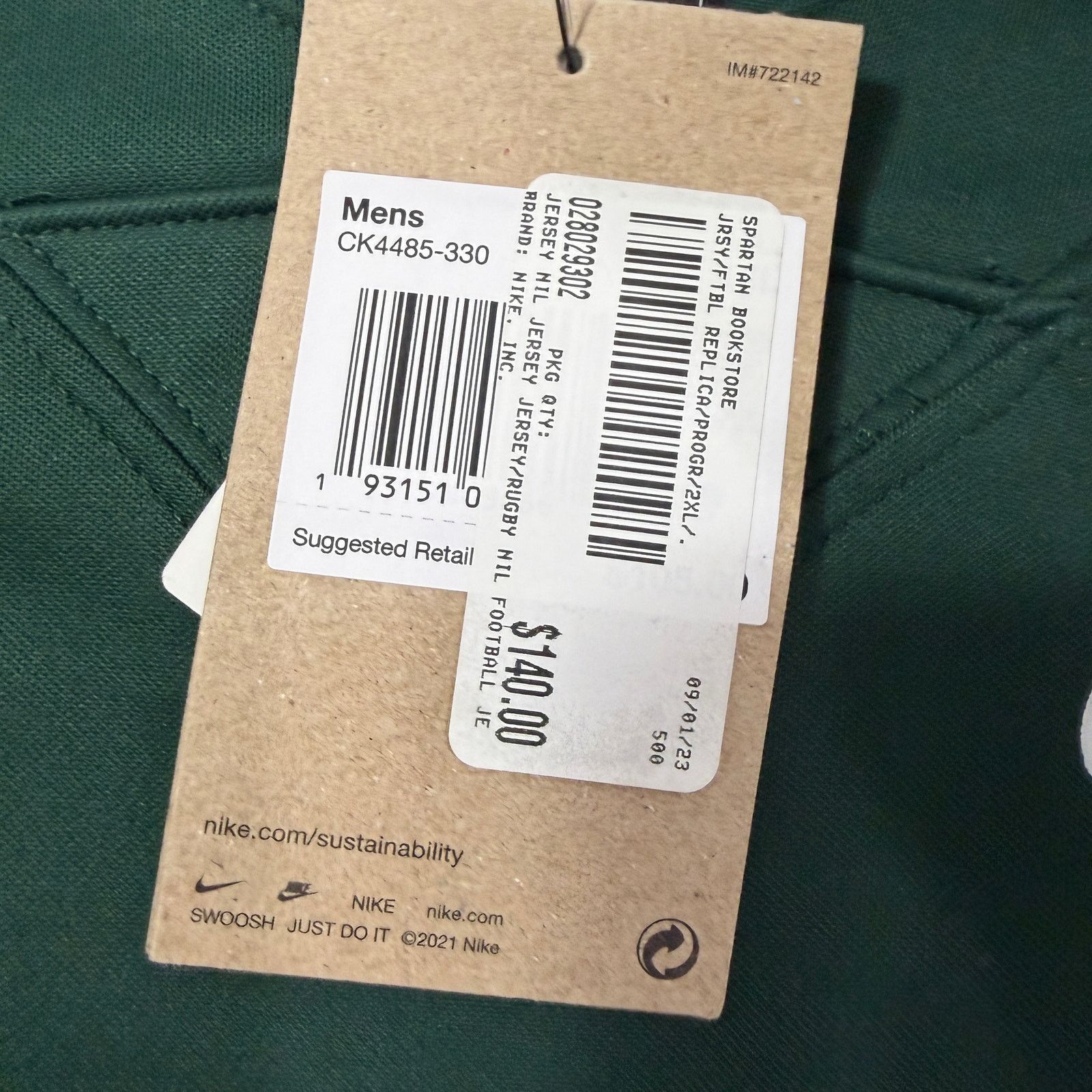 Nike Nike Michigan State Spartans Tre Mosley Jersey Adult 2XL NEW Size US XXL / EU 58 / 5 - 7 Thumbnail