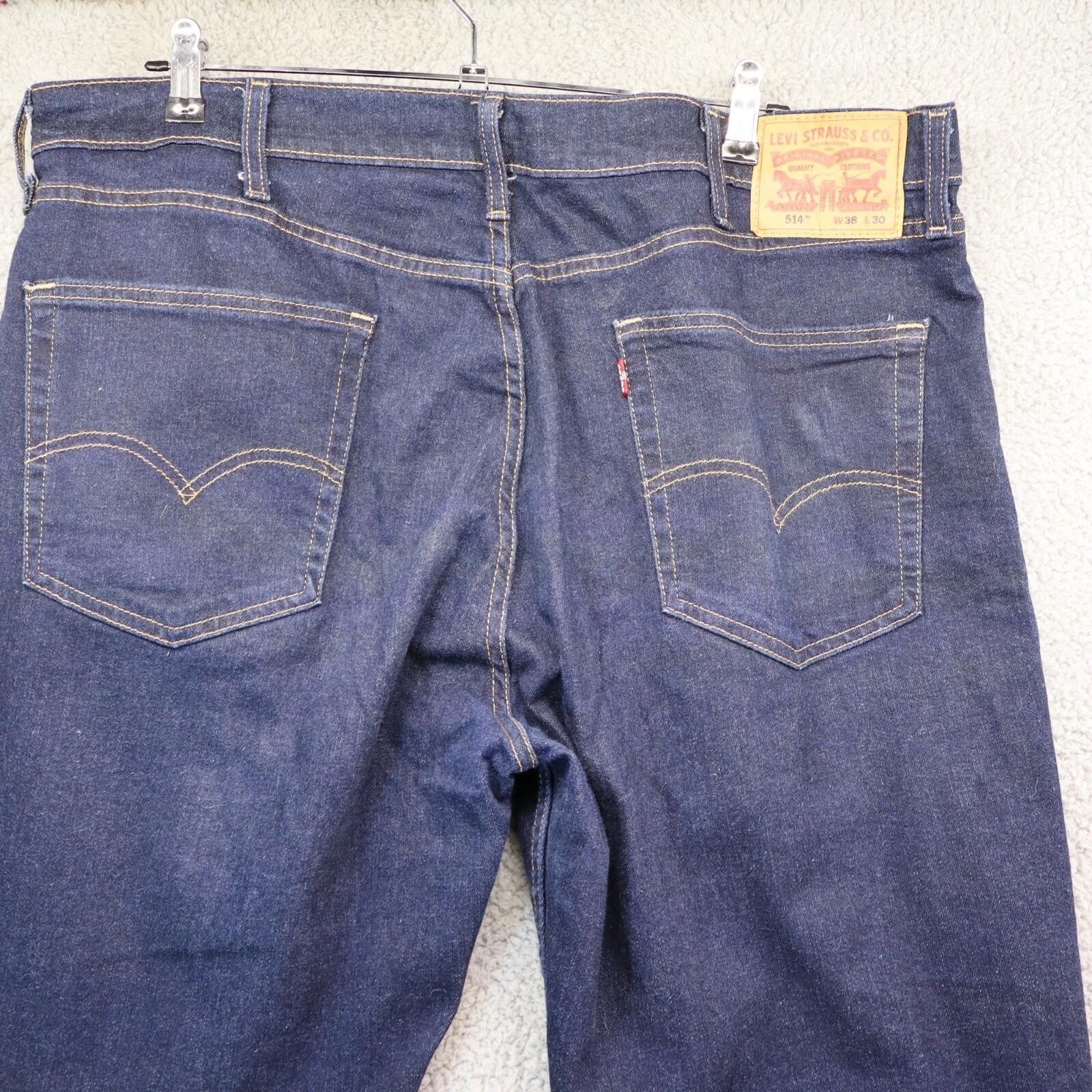 Levi's Levi's Men 514 Straight Stretch Blue Denim Jeans Tag 38x30 Size US 38 / EU 54 - 2 Thumbnail