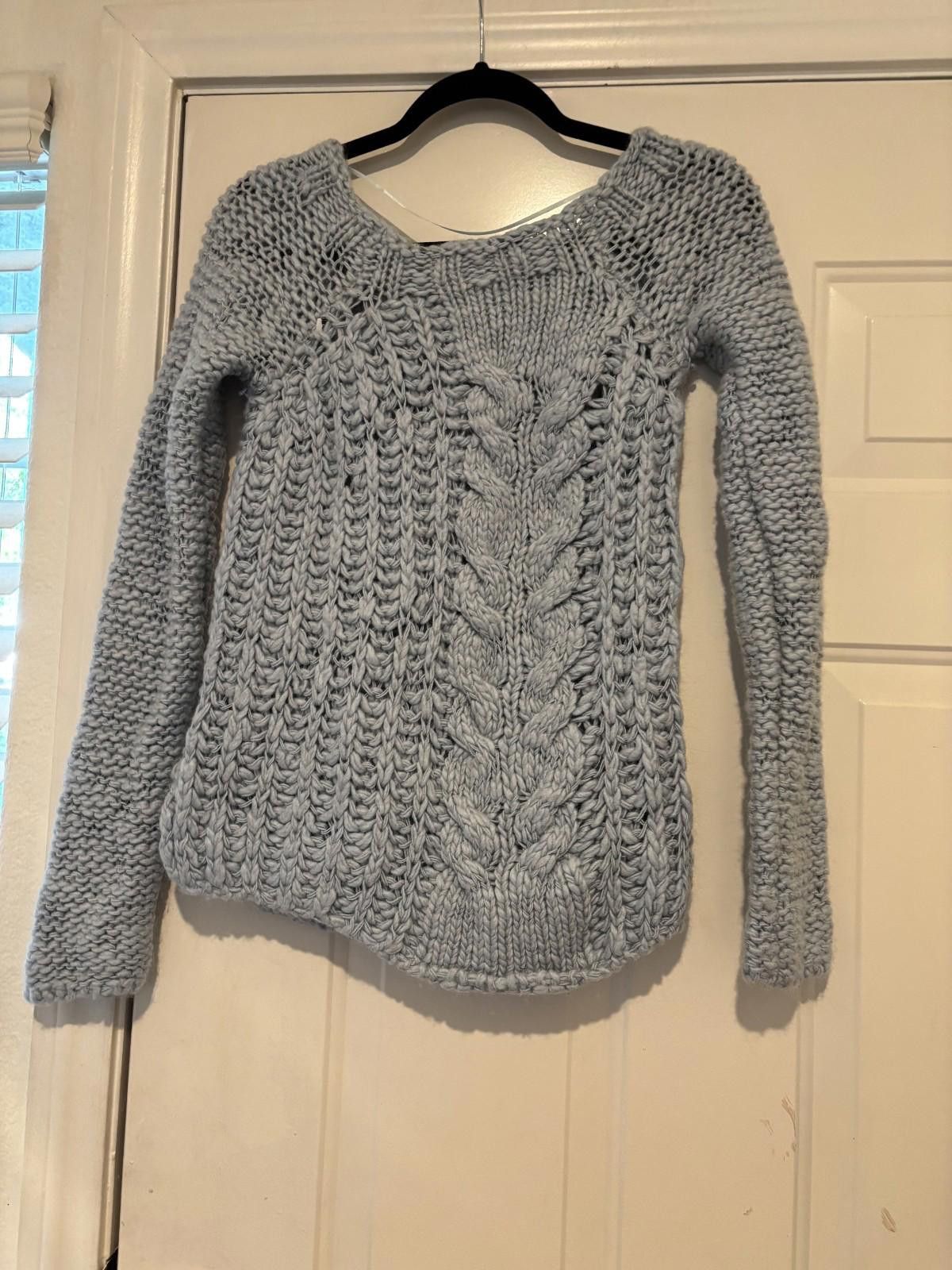 Free People Womens baby blue knit Free People sweater sz S #388 Size S / US 4 / IT 40 - 2 Thumbnail