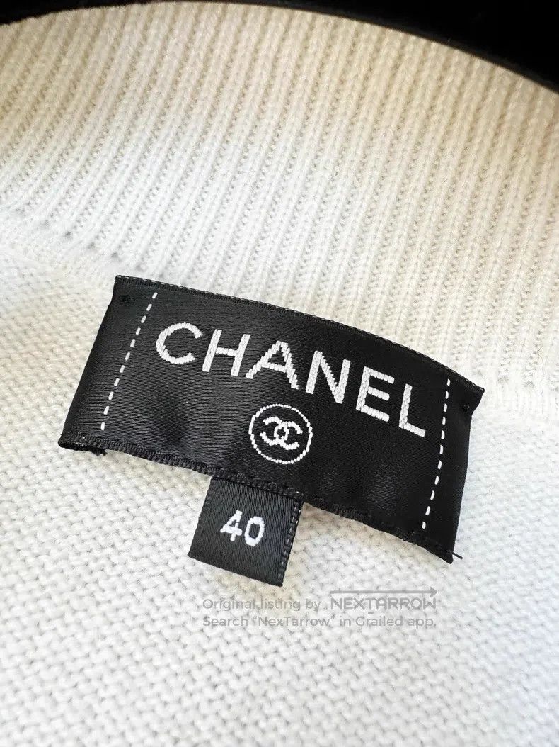 Chanel Chanel Navy striped embroidered sequin long-sleeved cashme Size S / US 4 / IT 40 - 6 Thumbnail