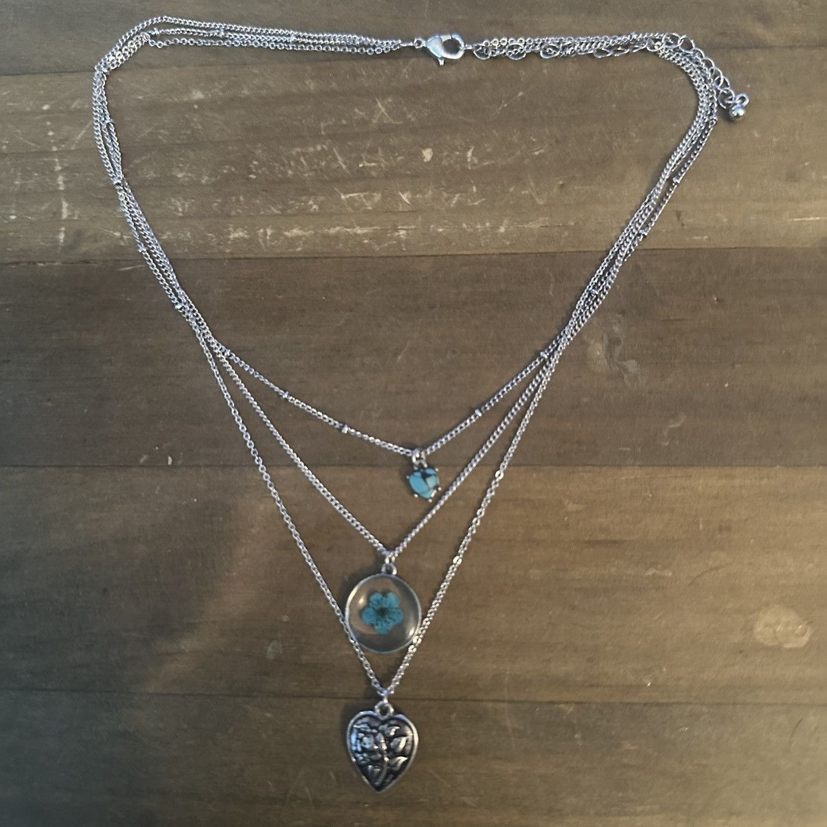 Other Silver tone multi layered pendant necklace Size ONE SIZE - 2 Thumbnail