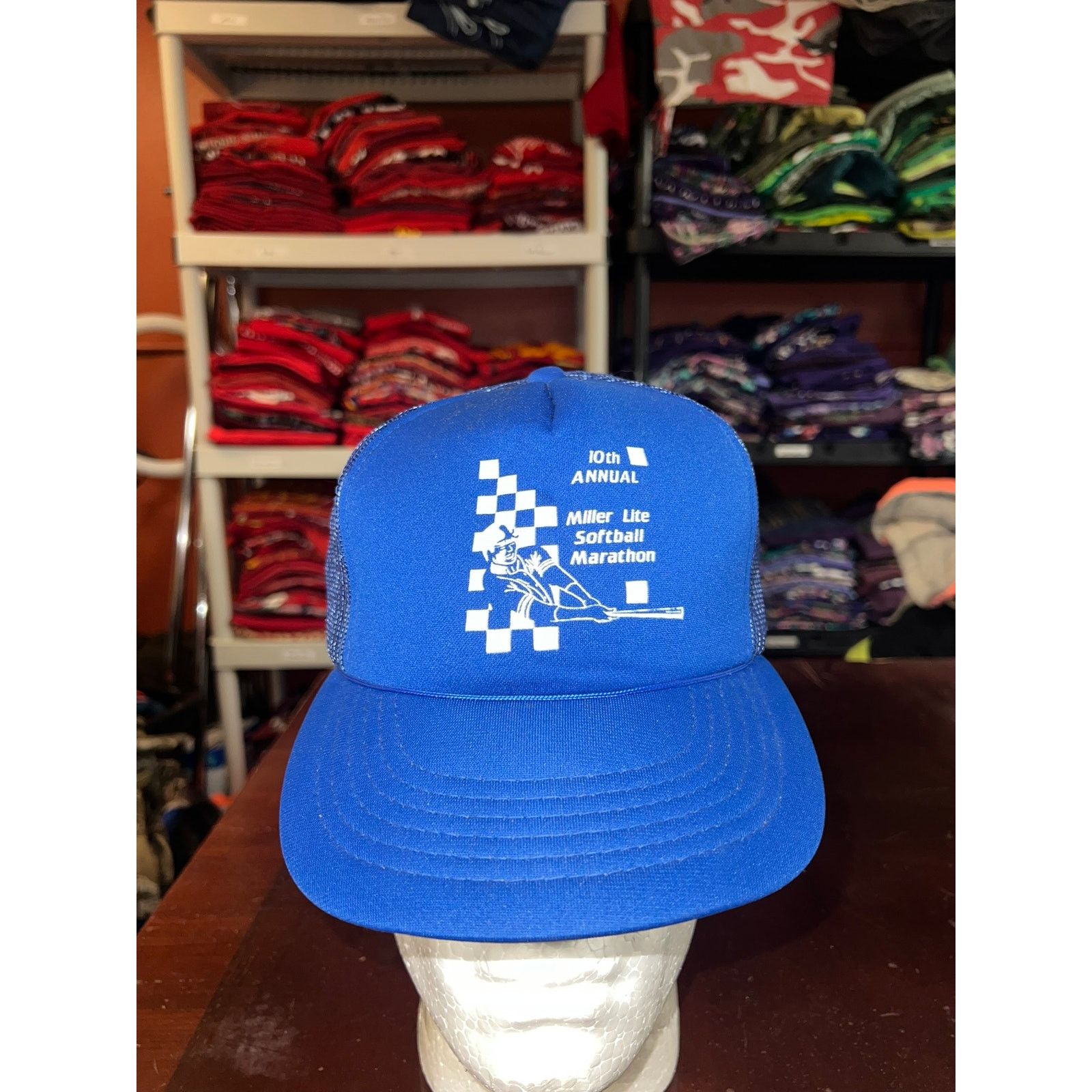 Vintage Vintage Miller Lite Hat 10th Softball Roper Trucker Cap VTG Size ONE SIZE - 1 Thumbnail